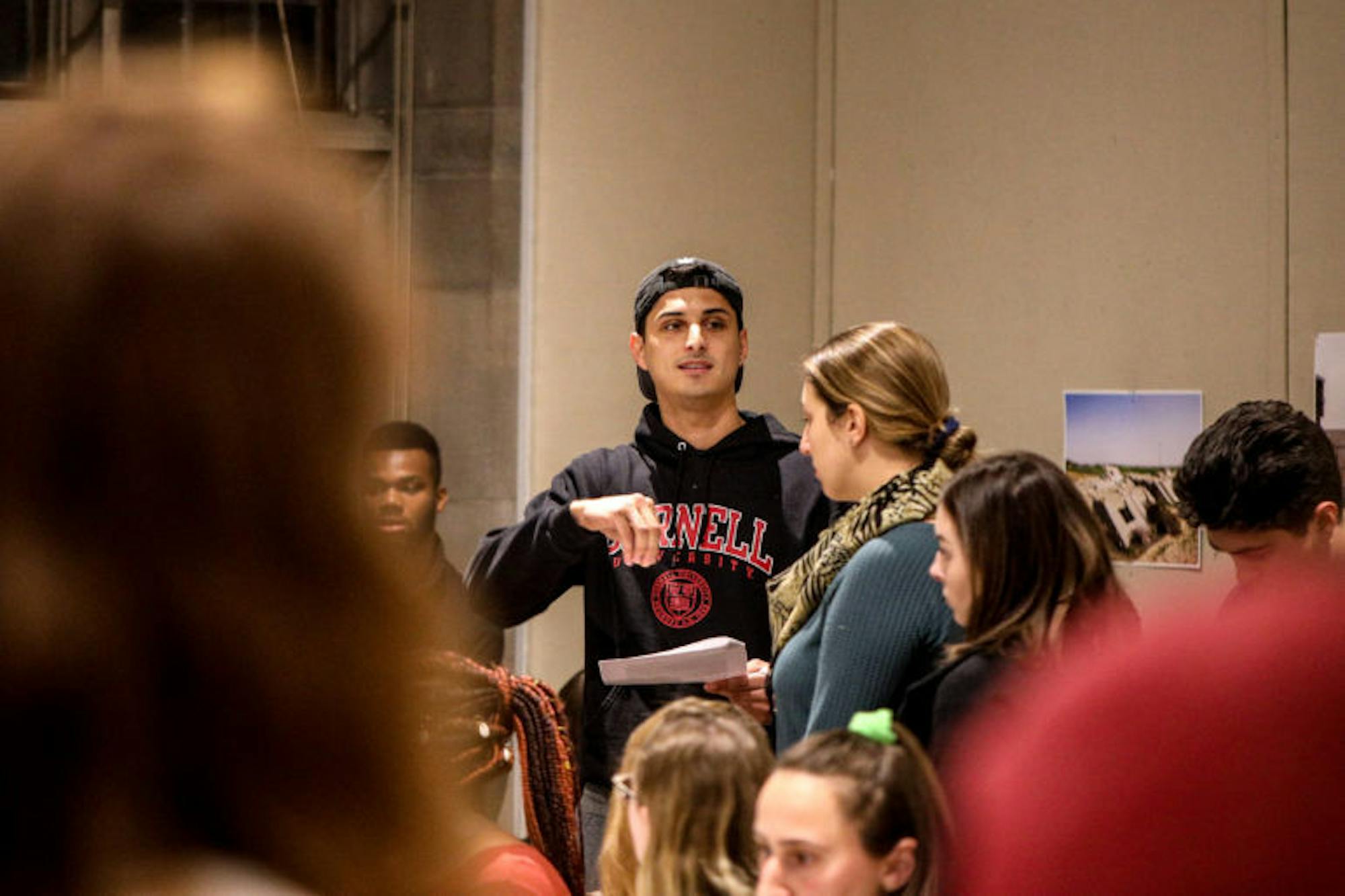 Francisco Gonzalez ’20 speaks at the Panhellenic vote on boycotting frat mixers.