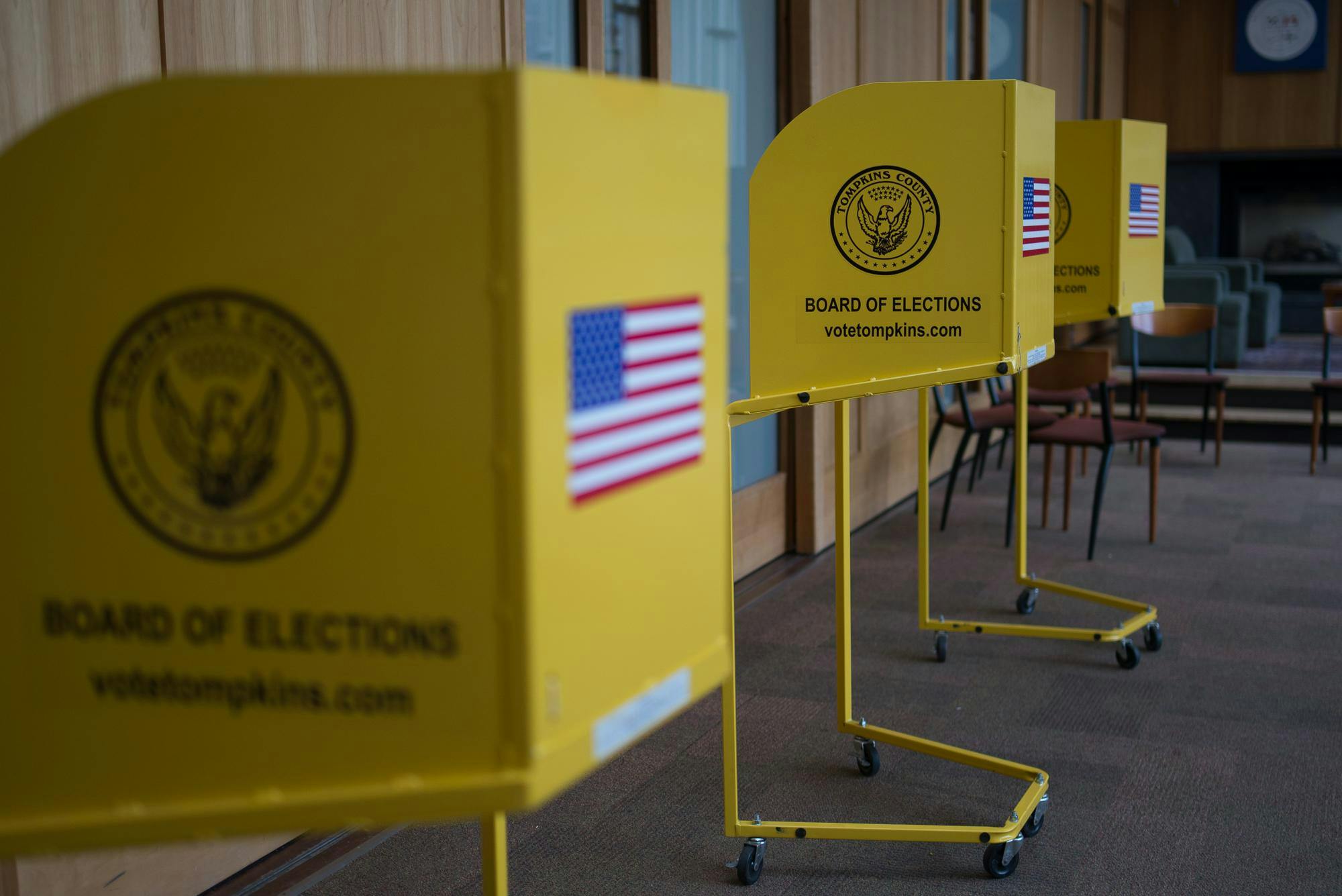 Voting booths at the polling place at Alice Cook House on Nov. 7, 2017.