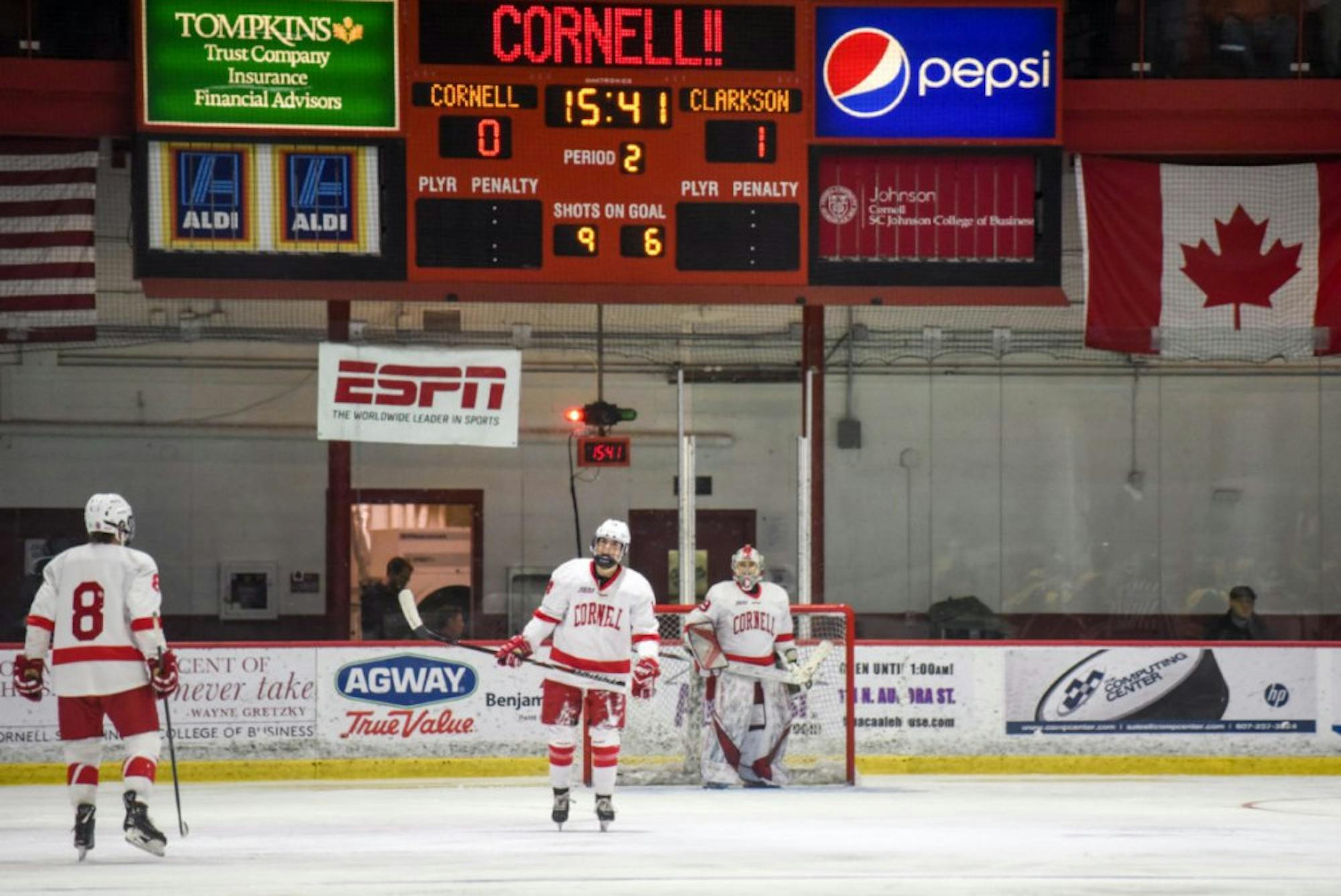 Two Loren Gabel goals 26 seconds apart put the Red in an early hole in the ECAC championship game.
