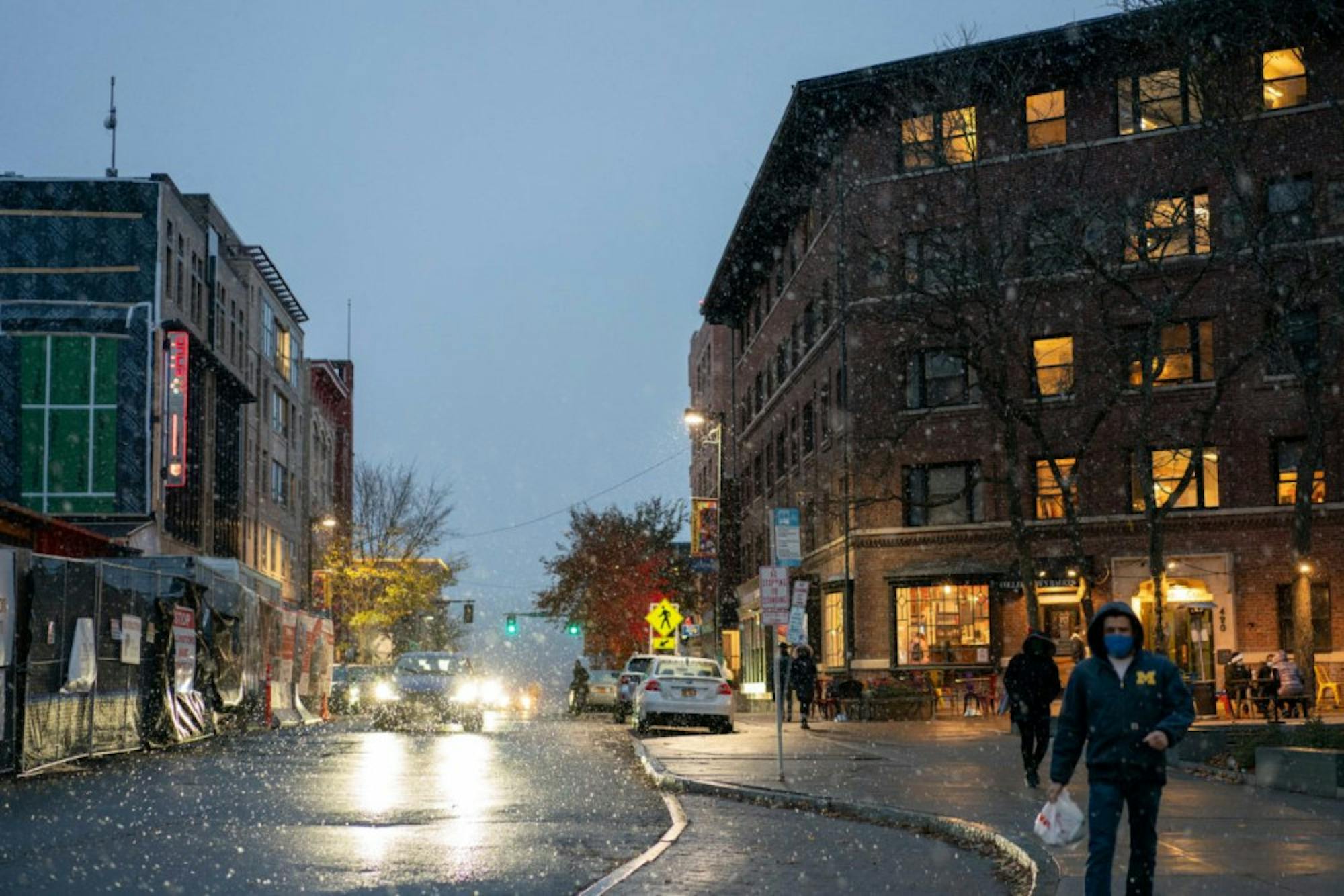 Ithaca saw a dusting of snow on Monday, the night before Election Day.