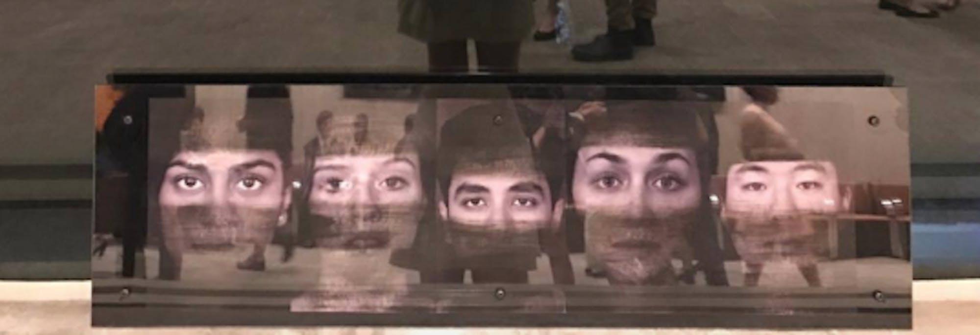 The gala featured artwork from students. This piece, by Madison Chalfant, is a piece from the 'Reimagining Borders' display.