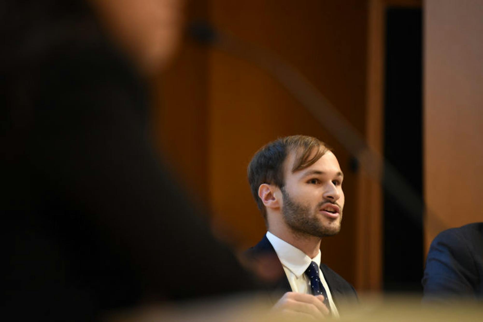 On Monday, the Cornell Speech and Debate Society hosted a debate between the Cornell Republicans and Democrats on which party to vote for in the upcoming midterm elections. (Boris Tsang / Sun Assistant Photography Editor)