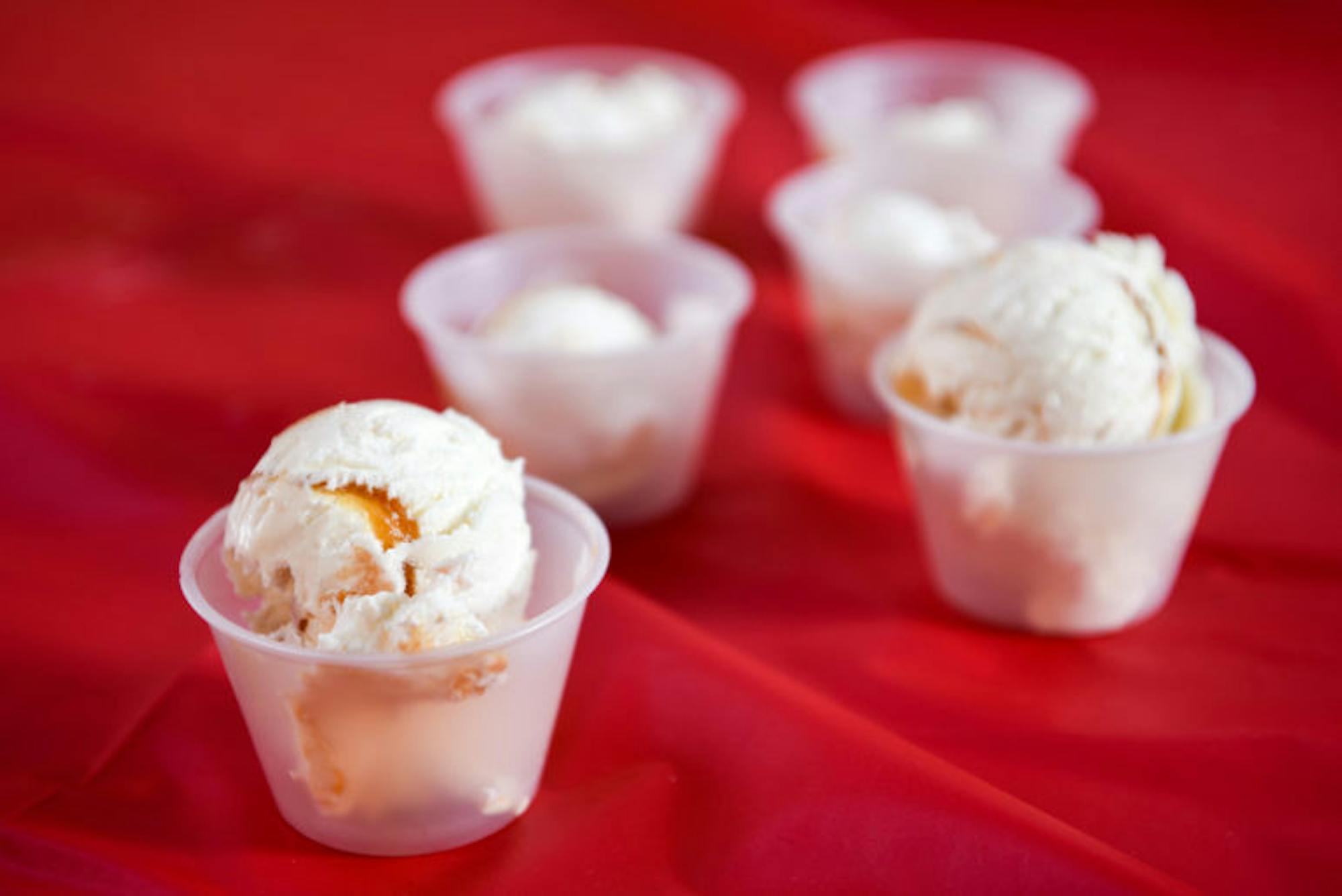 Cornell Dining served free scoops of ice cream at the Giving Day Celebration at Willard Straight Hall on Thursday. (Boris Tsang / Sun Photography Editor)