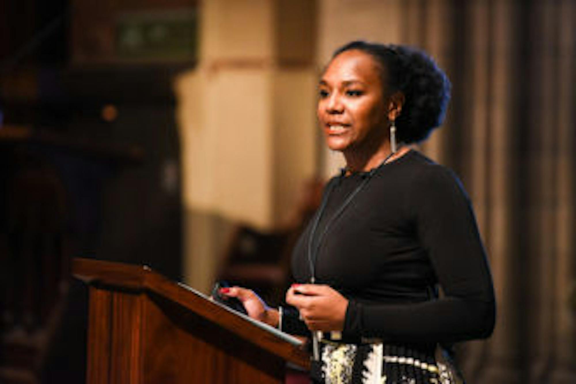 Bree Newsome, the civil rights activist who rose to fame after scaling a flagpole at the South Carolina statehouse to remove a Confederate flag, spoke at Cornell on Monday.