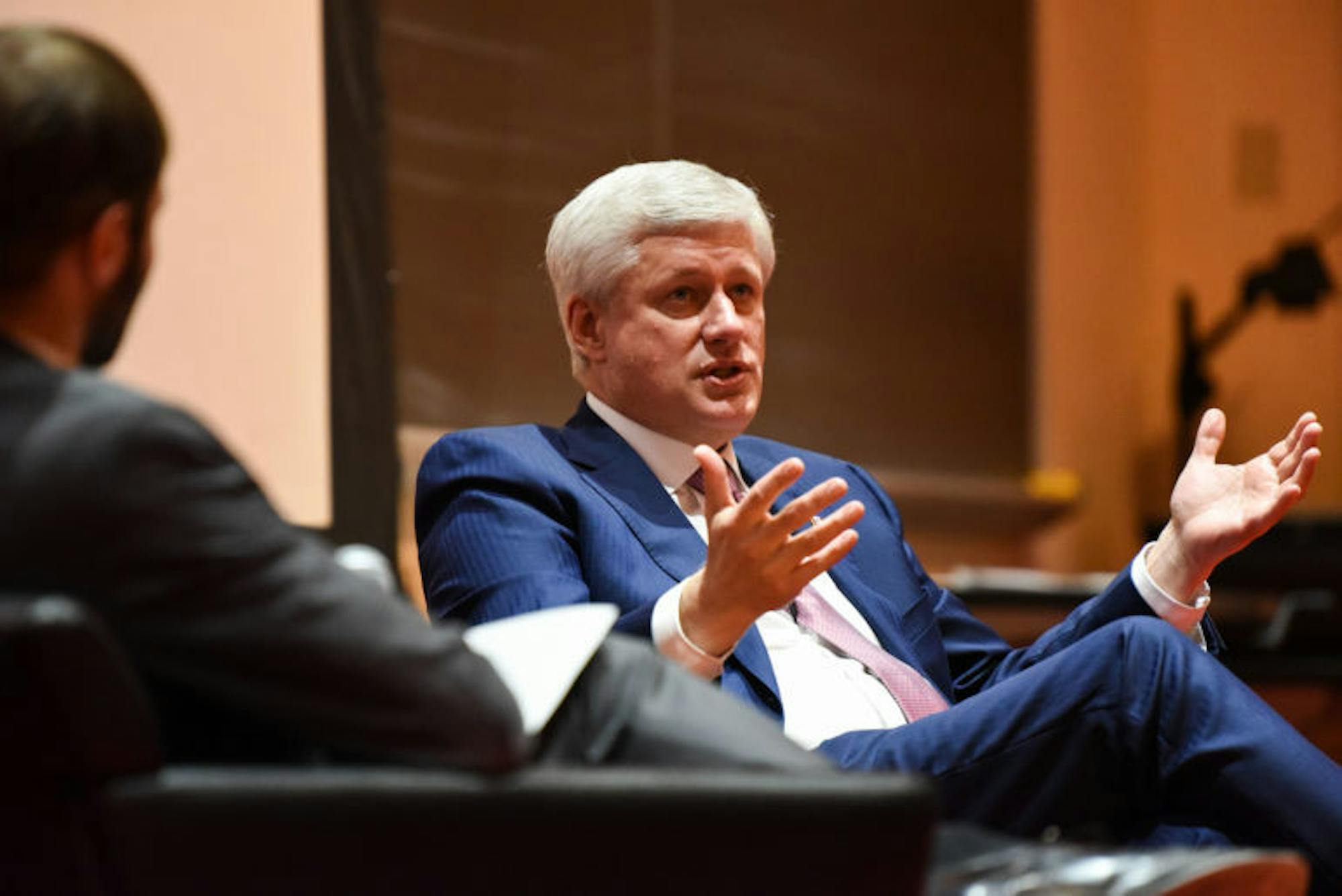 Former Prime Minister of Canada Stephen Harper spoke on Thursday about his experiences with former U.S. presidents and his takes on current political issues. (Boris Tsang / Sun Photography Editor)