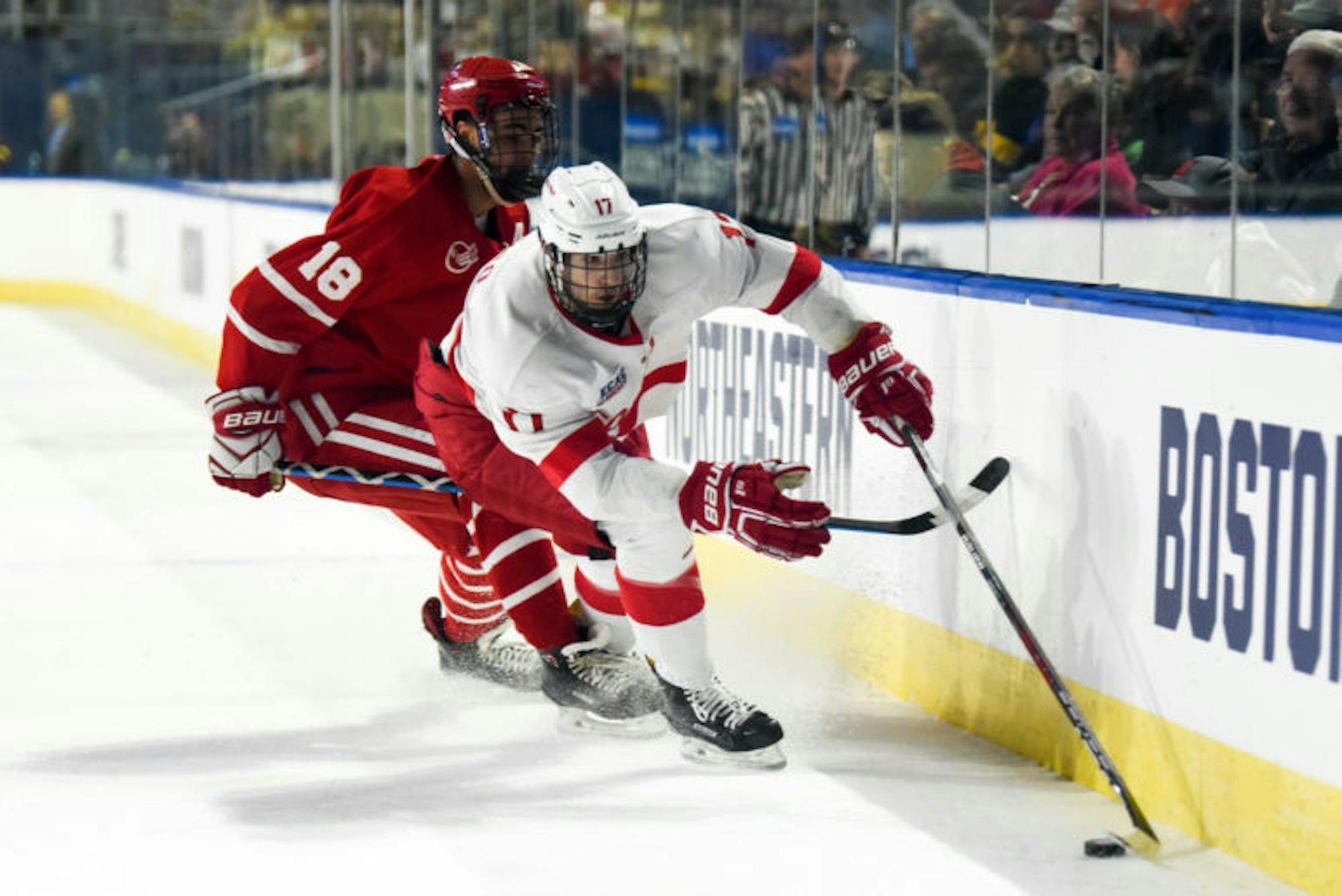 In a disappointing end to a strong season, the men's hockey team was eliminated in the first round of the NCAA tournament, losing 3-1 to Boston University.
