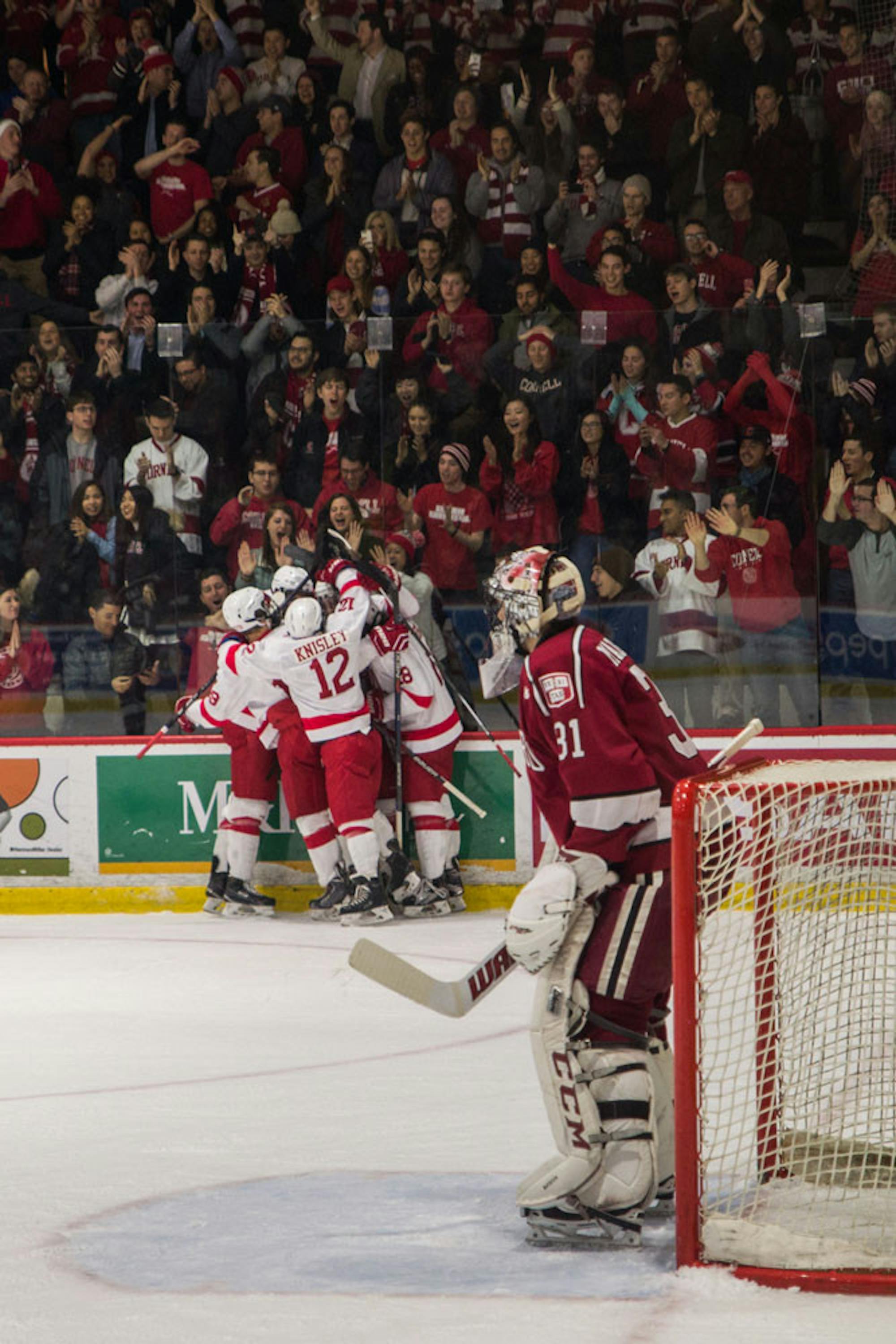 The Red cut the deficit to 3-2, but Harvard ended the game with four straight goals to complete the victory.