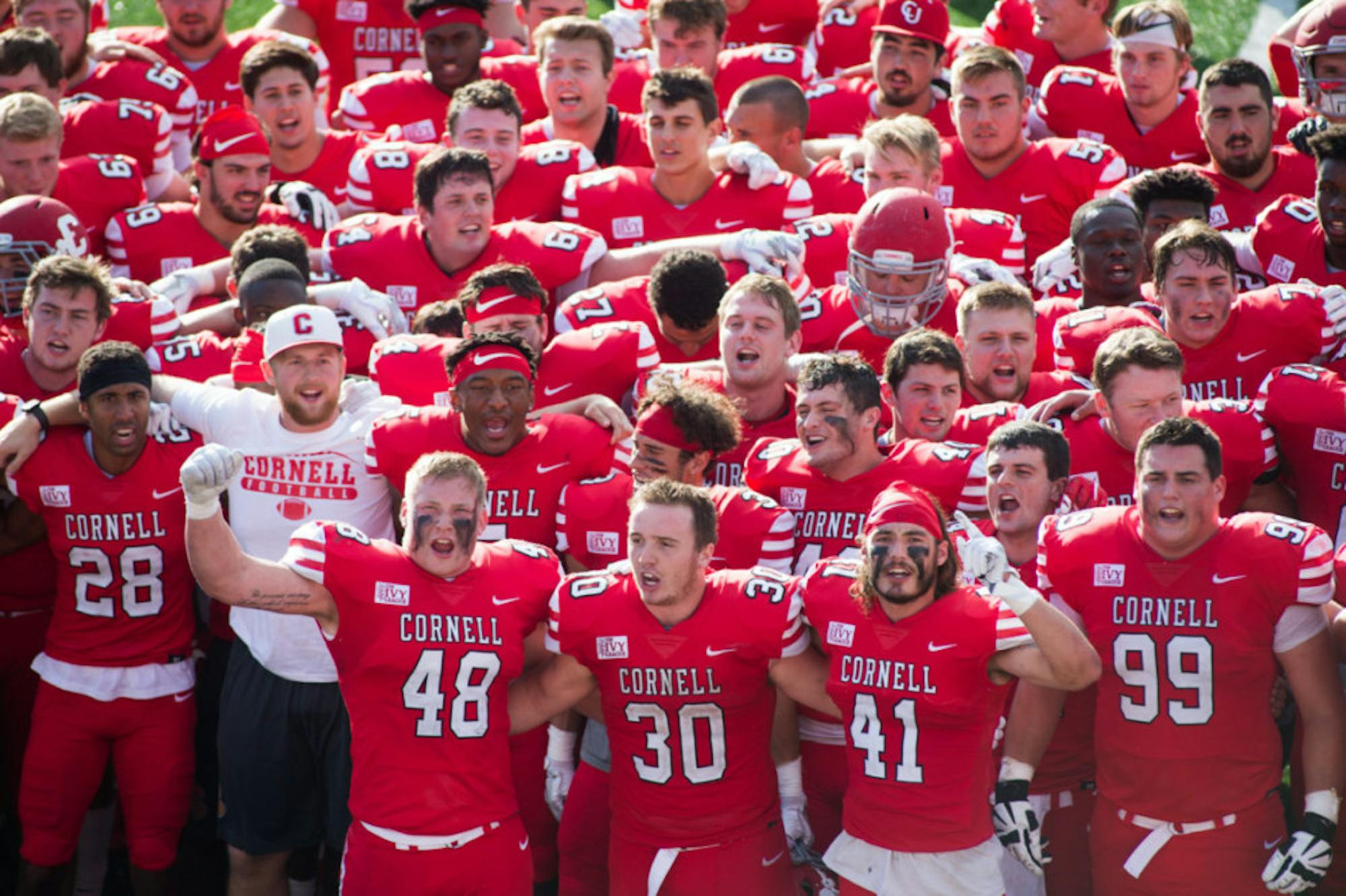 A strong defense and running game gave the Red a win over the Crimson last season.