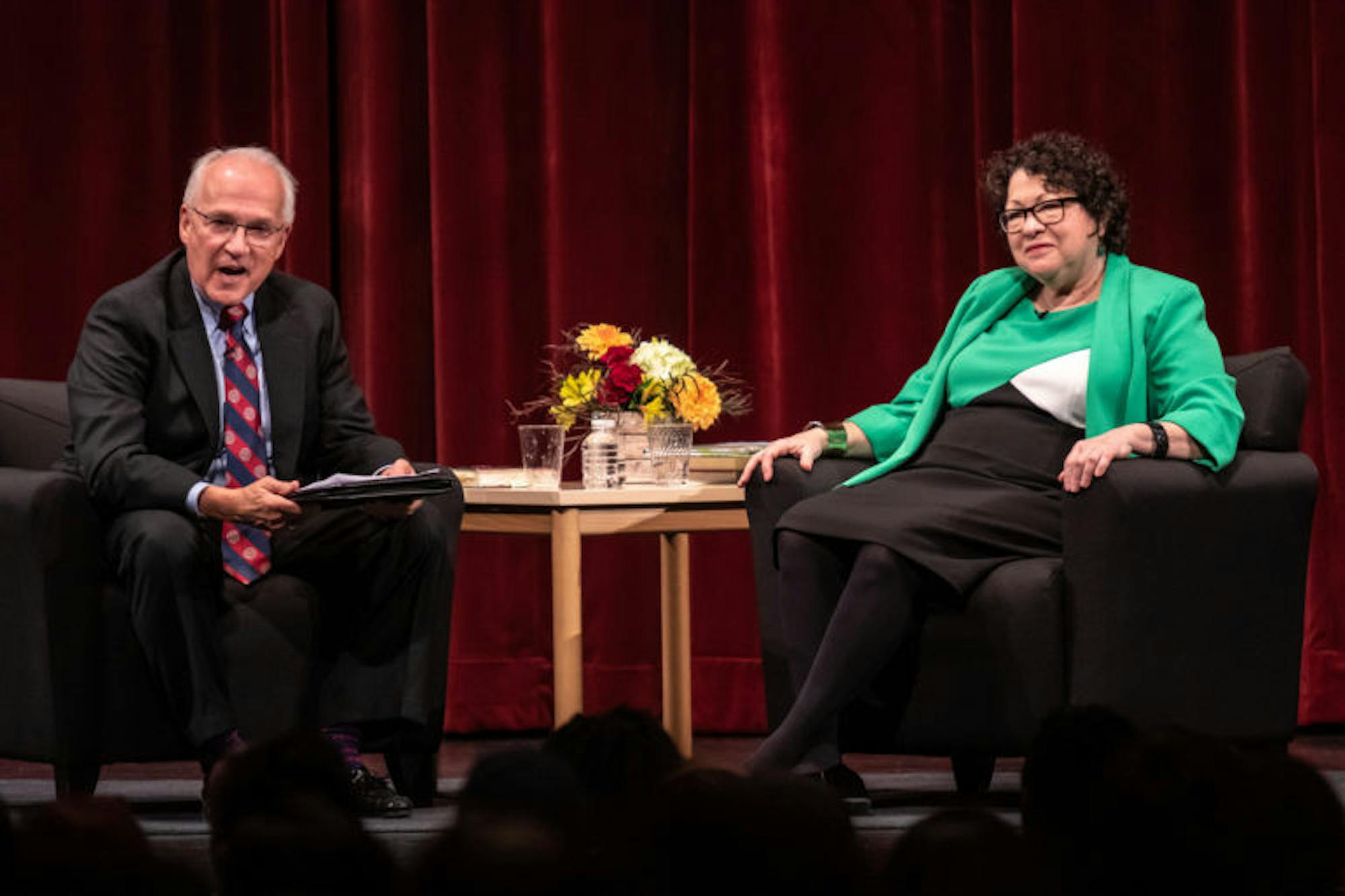 Retired U.S. appeals court judge Richard C. Wesley J.D. ’74 led a discussion with Justice Sonia Sotomayor on Thursday. The former colleagues jested frequently in between more serious moments.