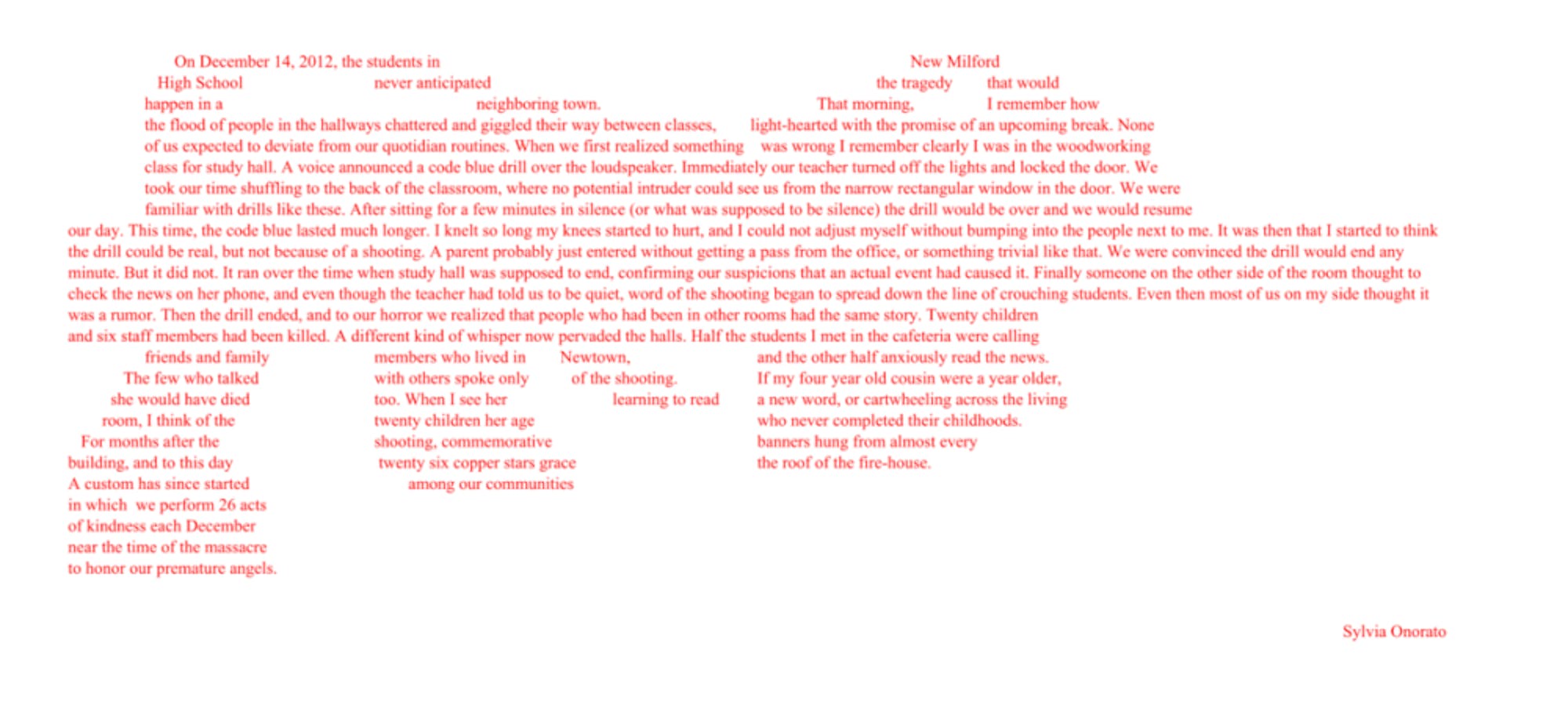 The above image is a reaction art work piece to the exhibit, made by an Alice H. Cook House resident, Sylvia Onorato.