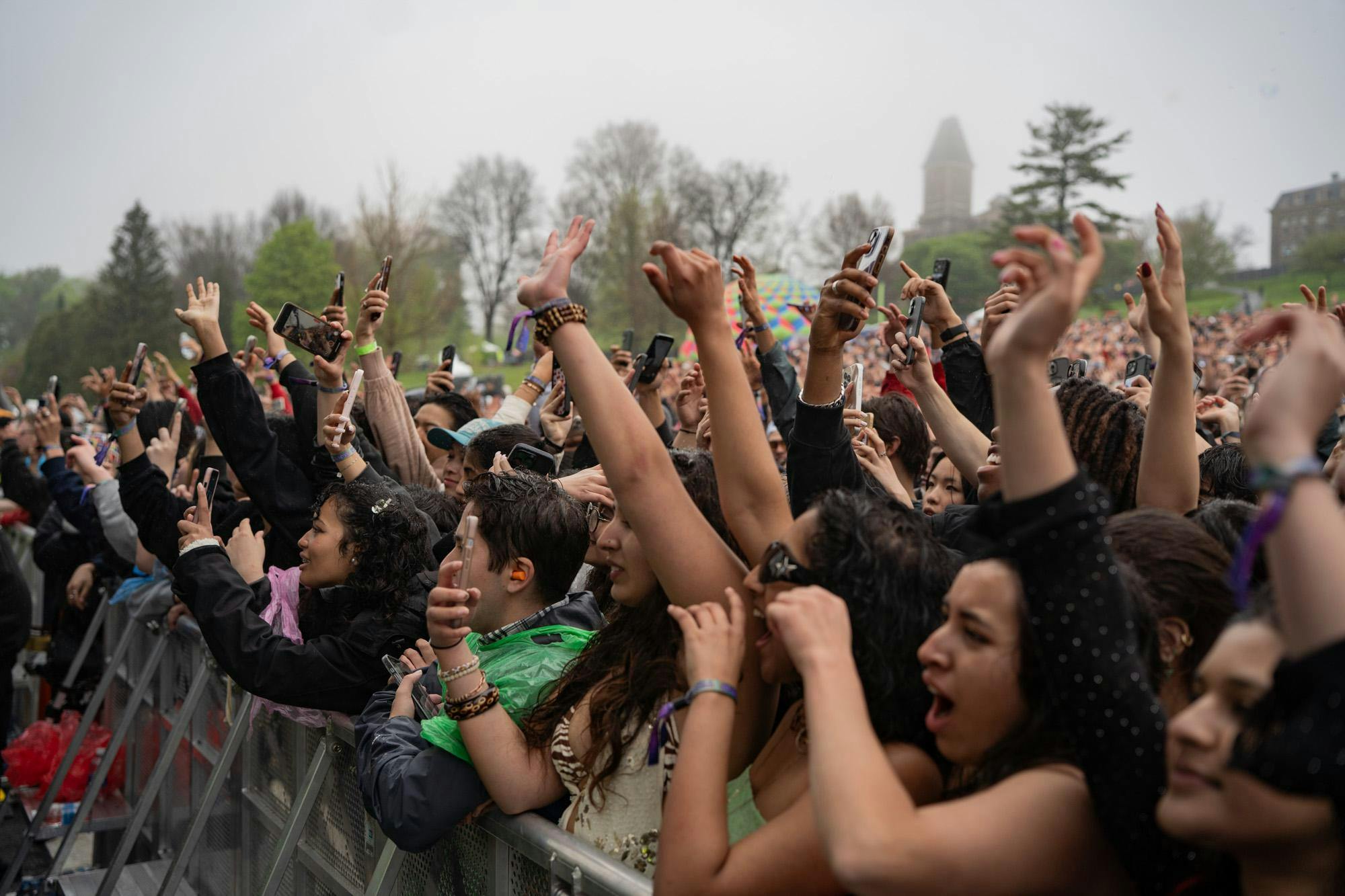 Students cheer and enjoy the music during Slope Day 2026. Daya and The Chainsmokers headline.