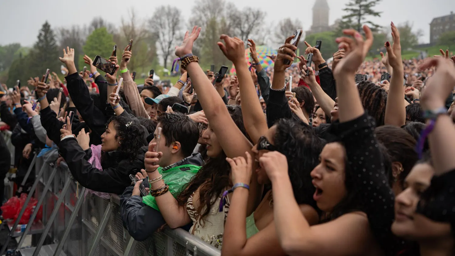 Students cheer and enjoy the music during Slope Day 2026. Daya and The Chainsmokers headline.