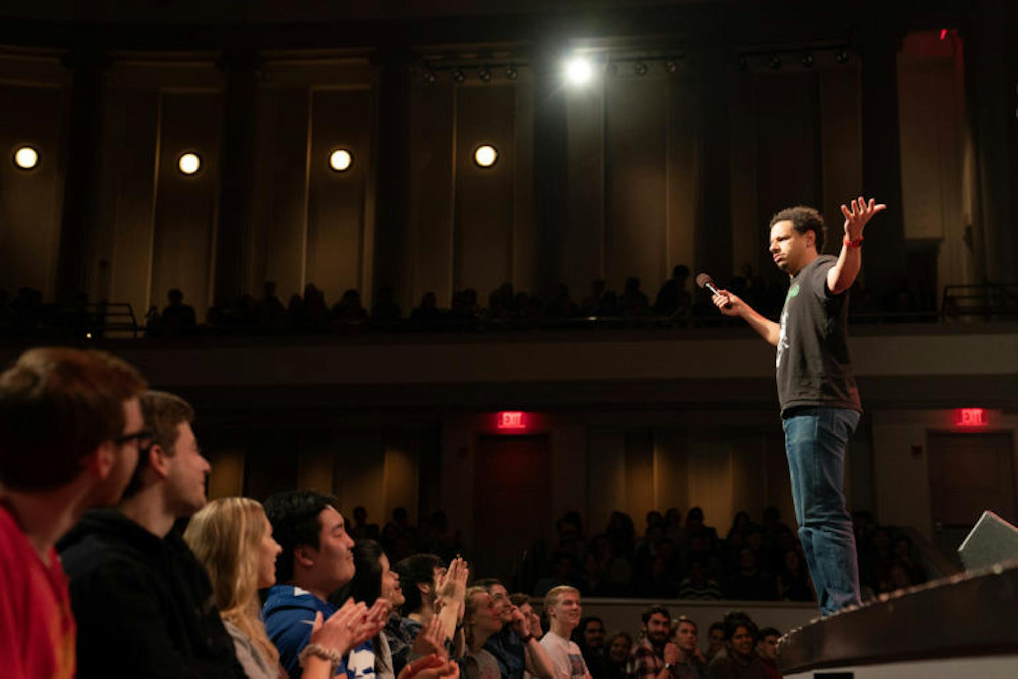 Actor, comedian and television host Eric Andre treated a sold-out Bailey Hall to a screaming tirade about drugs, sex and Cuban souvenirs Saturday evening. (Ben Parker / Sun Assistant Photography Editor)