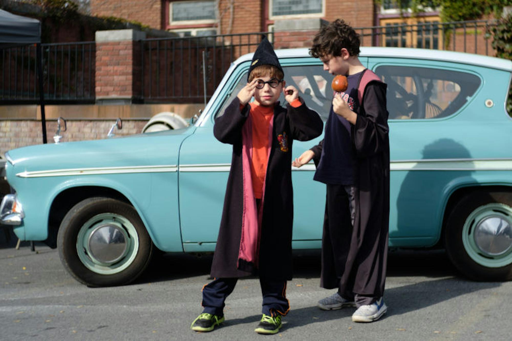 Local Ithacans dress up as Harry Potter characters  at the 3rd annual Ithaca Wizarding Weekend at The Ithaca Commons on Saturda, 28 Oct. (Michael Suguitan / Sun Staff Photographer).