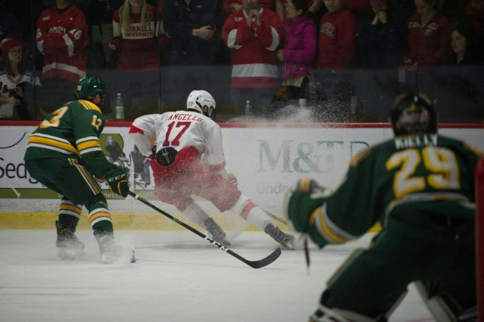 Sophomore forward Anthony Angello amassed two goals in the series — both game winners.