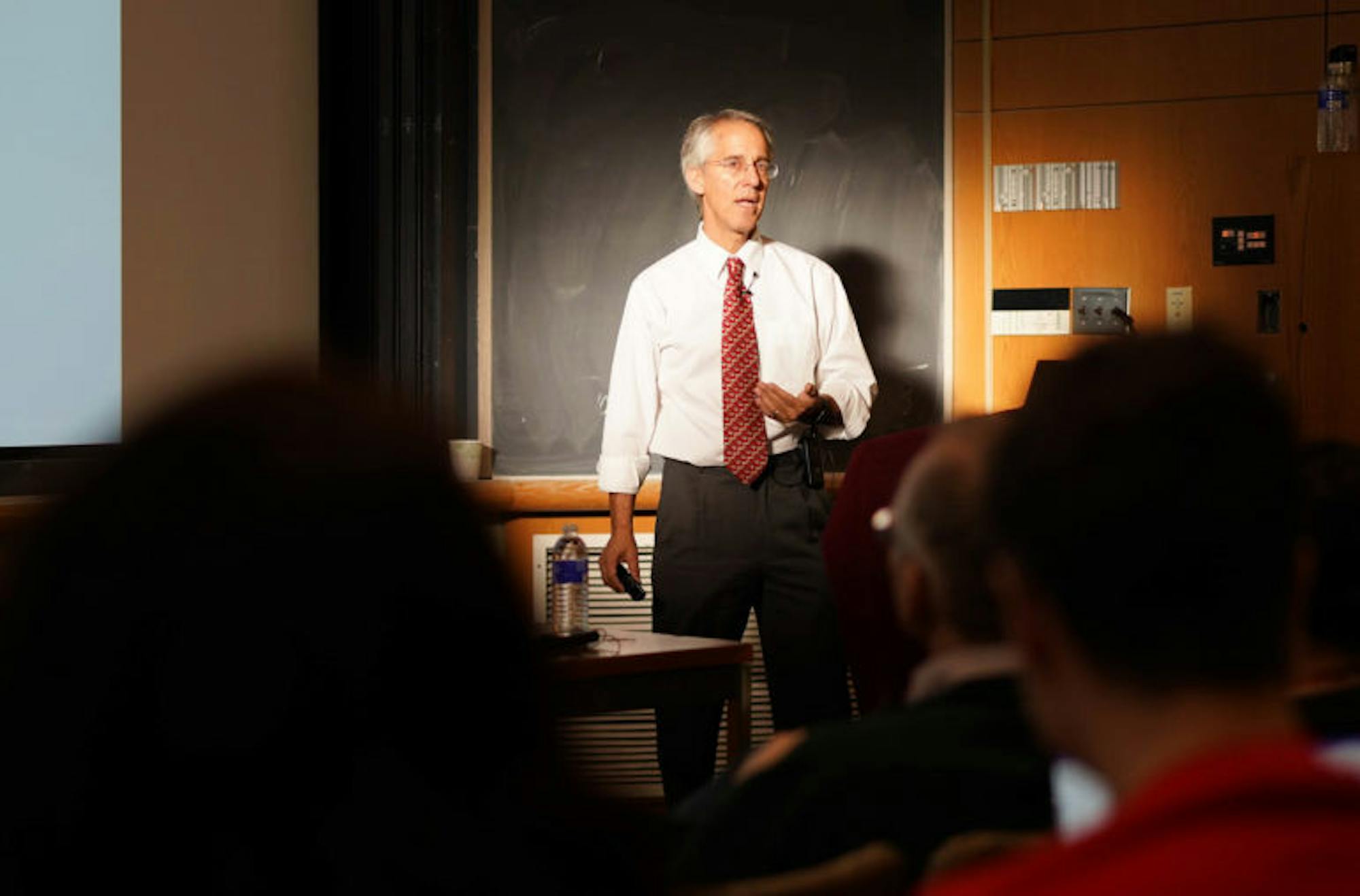 Prof. Jeff Wasserstrom, history, University of California, Irvine compared Chinese president Xi Jinping to Pope Francis and past Chinese leaders Mao Zedong and Chiang Kai-shek during a lecture on Monday. (Jing Jiang / Sun Staff Photographer)