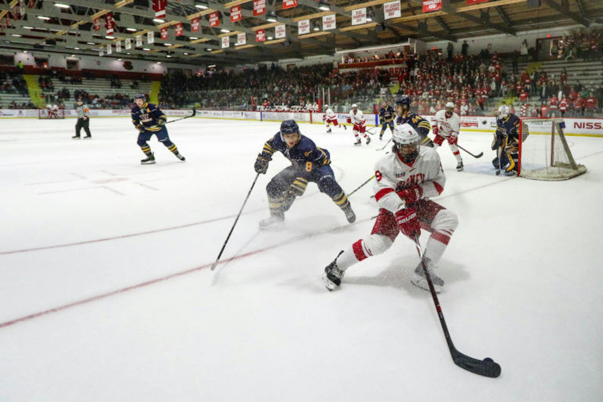 Cornell men's ice hockey took on Laurentian University on Saturday for its first preseason game. (Michael Wenye Li / Sun Photography Editor)
