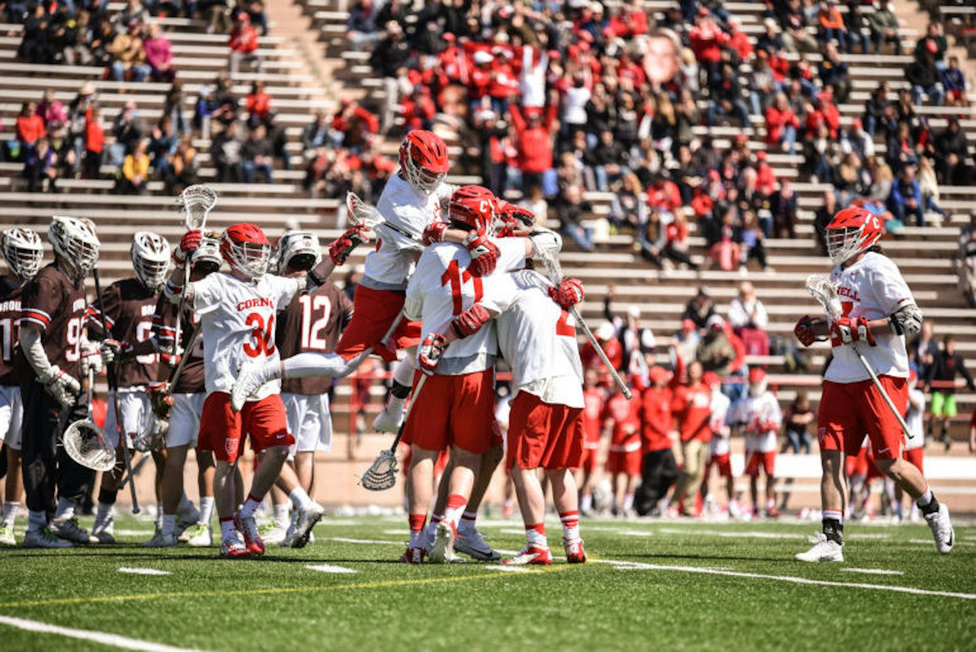 The men's lacrosse team dominated Brown 19-5 on Saturday to claim the No. 2 spot in the Ivy League Tournament.
