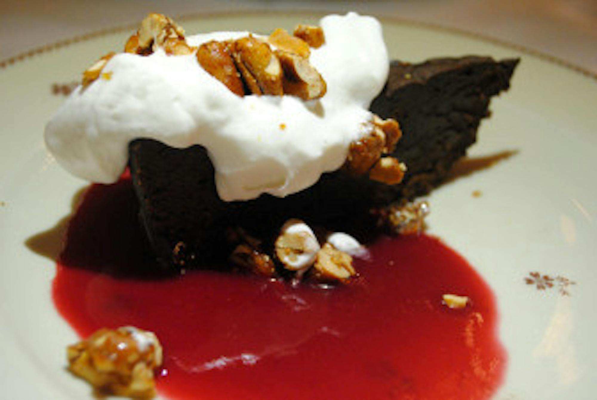 Hazelnut Kitchen's flourless chocolate cake.