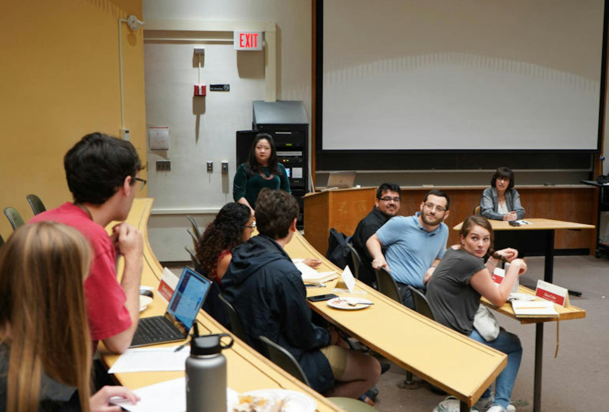 At Monday’s Graduate and Professional Student Assembly meeting, President Martha E. Pollack outlined the University's initiatives regarding diversity, inclusion and mental health. (Jing Jiang / Sun Staff Photographer)