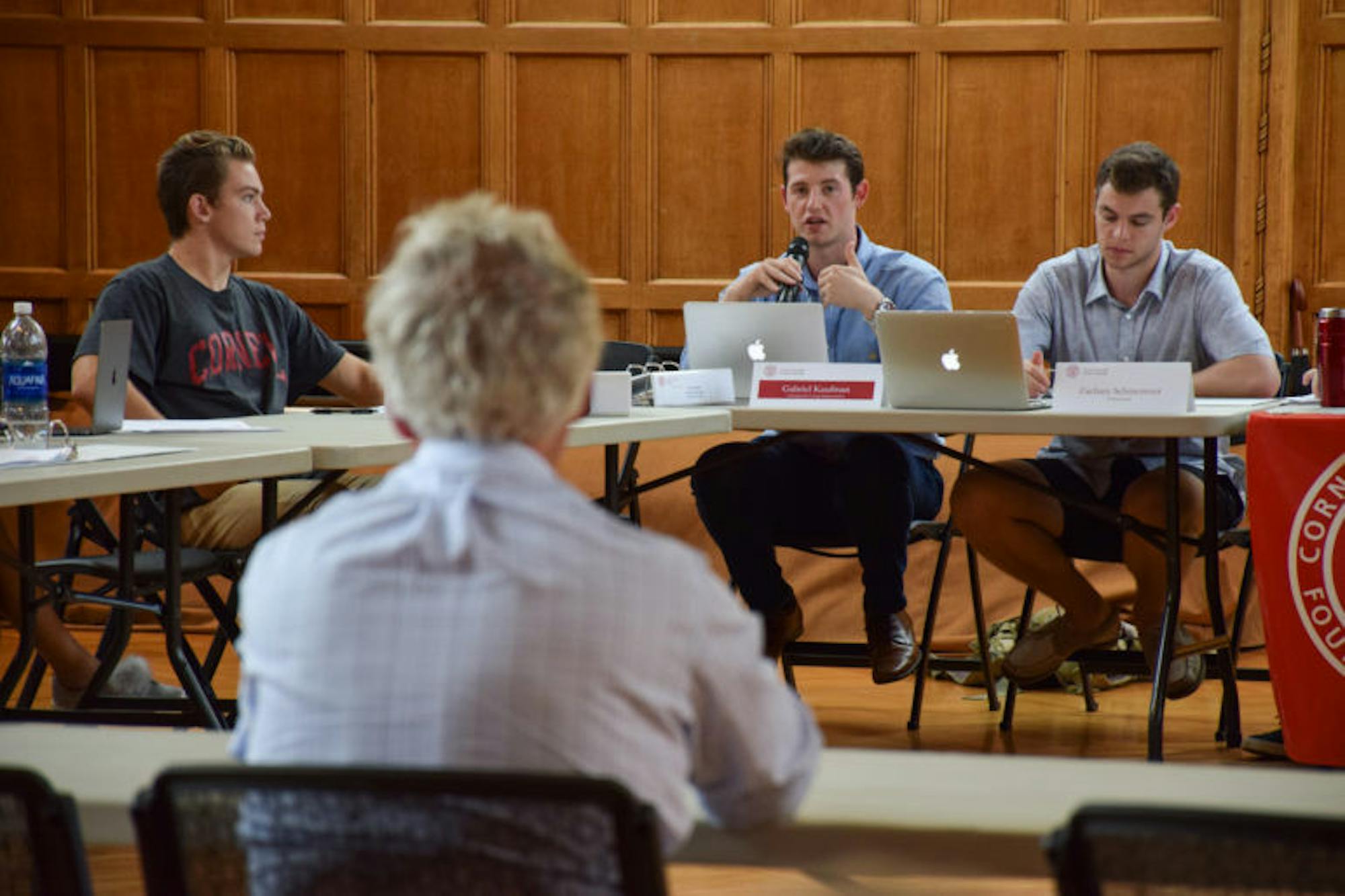Gabriel Kaufman speaks at the SA Meeting on September 14th. (Boris Tsang/Staff Photographer)