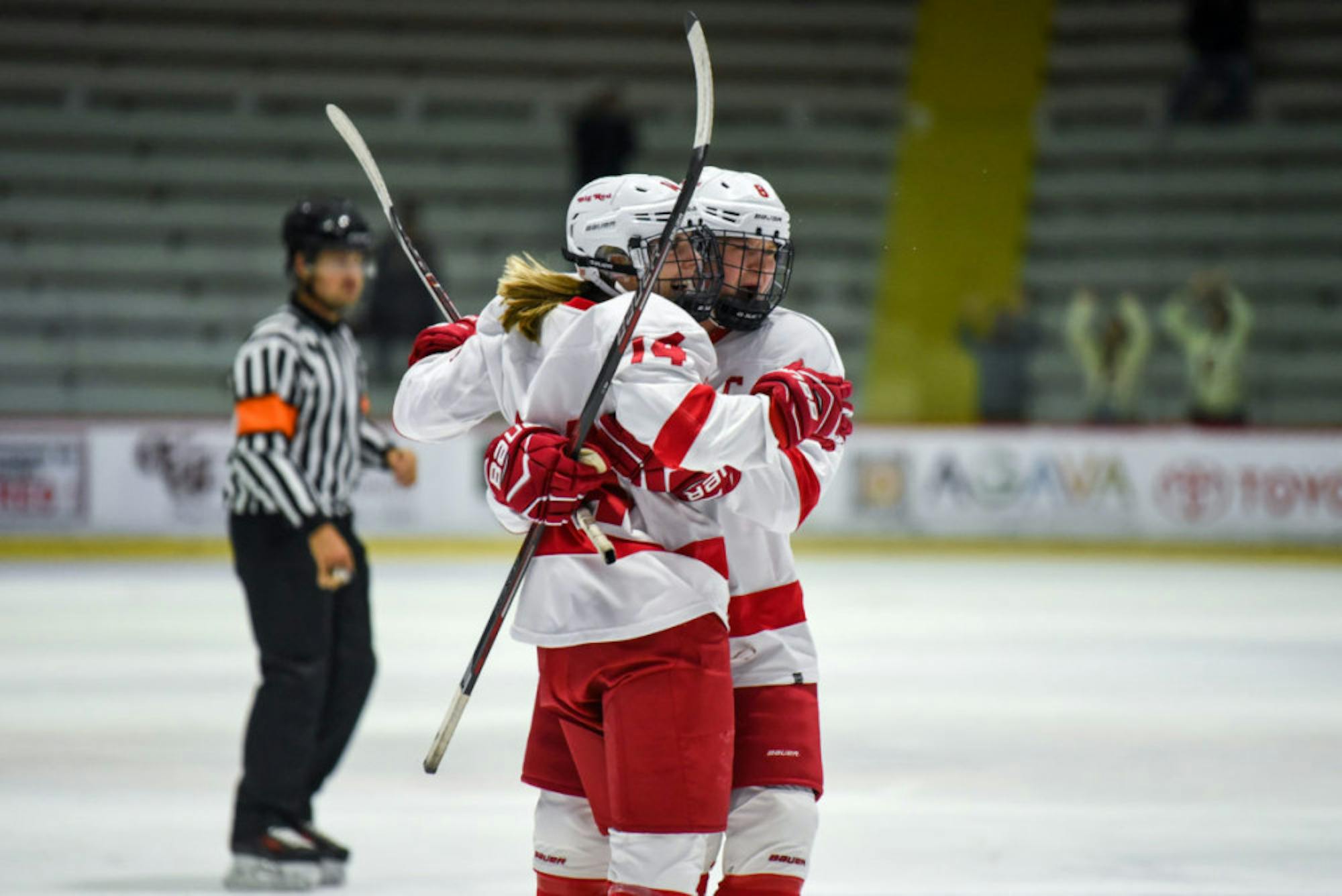 Jaime Bourbonnais (14, left) and Micah Zandee-Hart are two key pieces of a returning defensive unit.