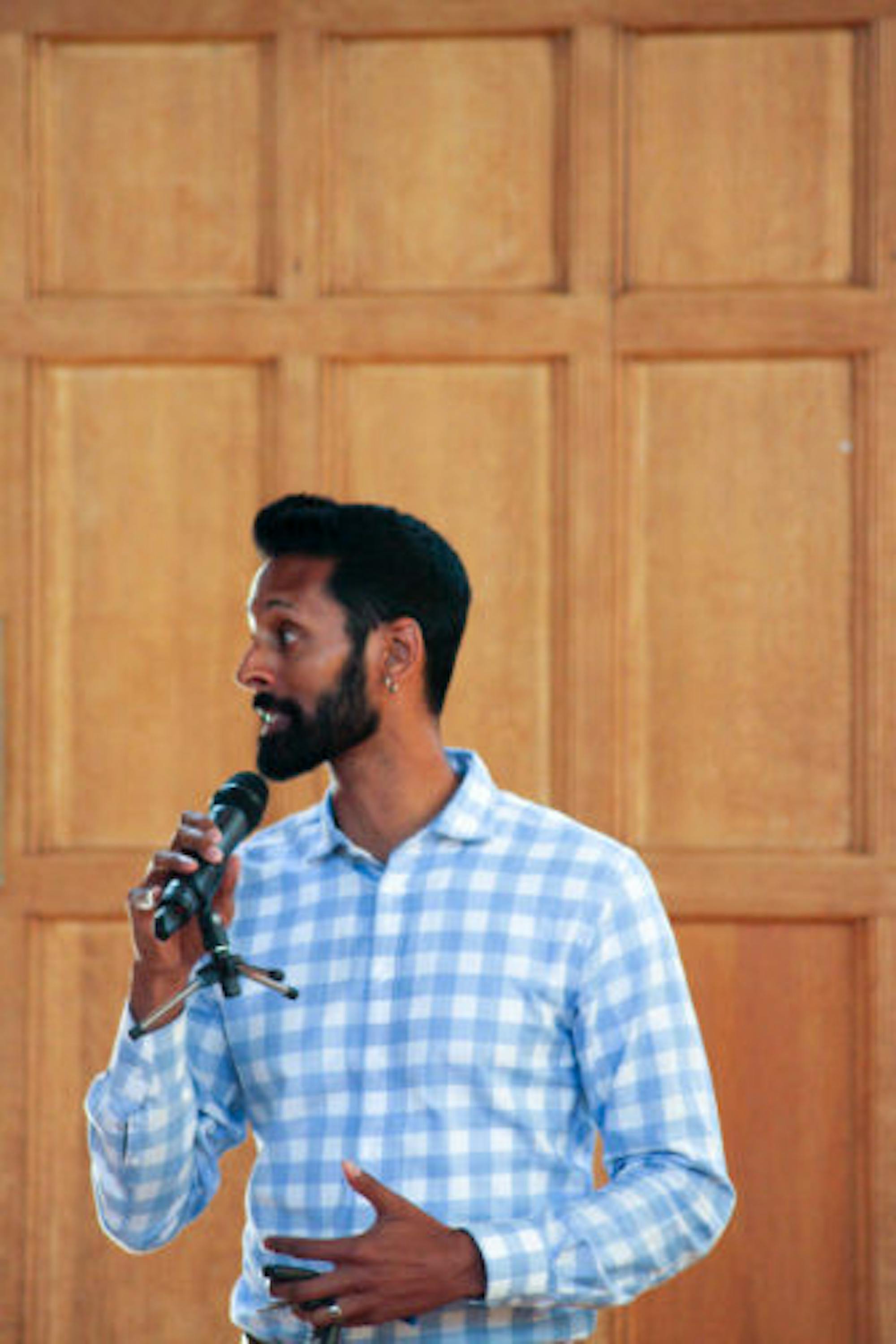 Vijay Pendakur, dean of students, delivers the news of Pollack's decision to reinstate FSEP moments after learning of the reversal himself.