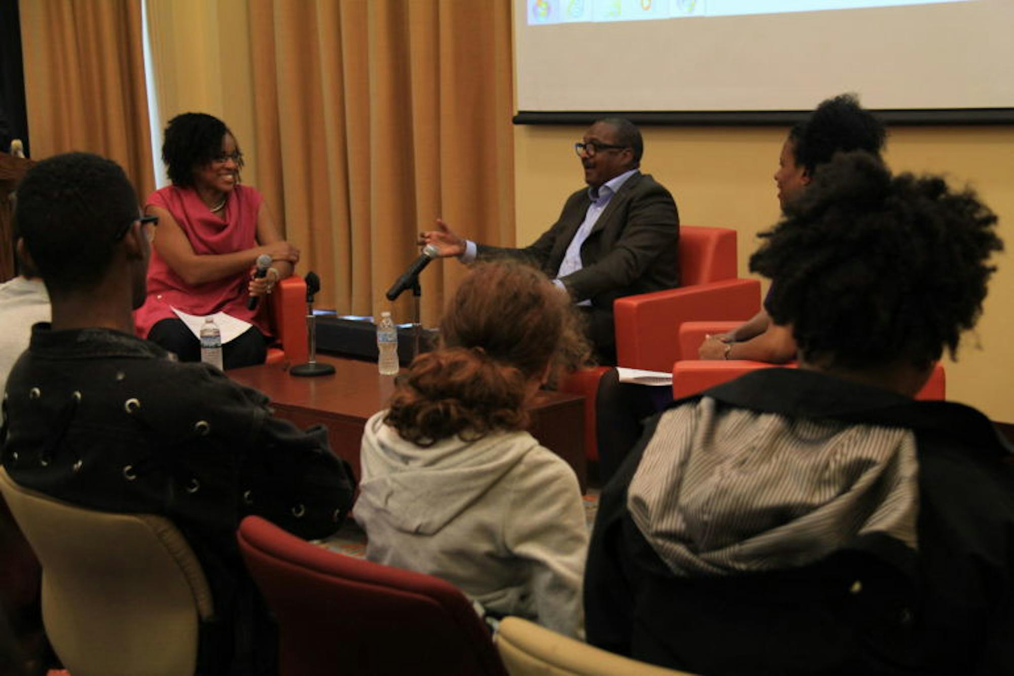 Mathew Knowles, music executive and father of Beyoncé, spoke about his experiences with racism and encouraged students to speak up about injustices. (Haonan Peng / Sun Staff Photographer)