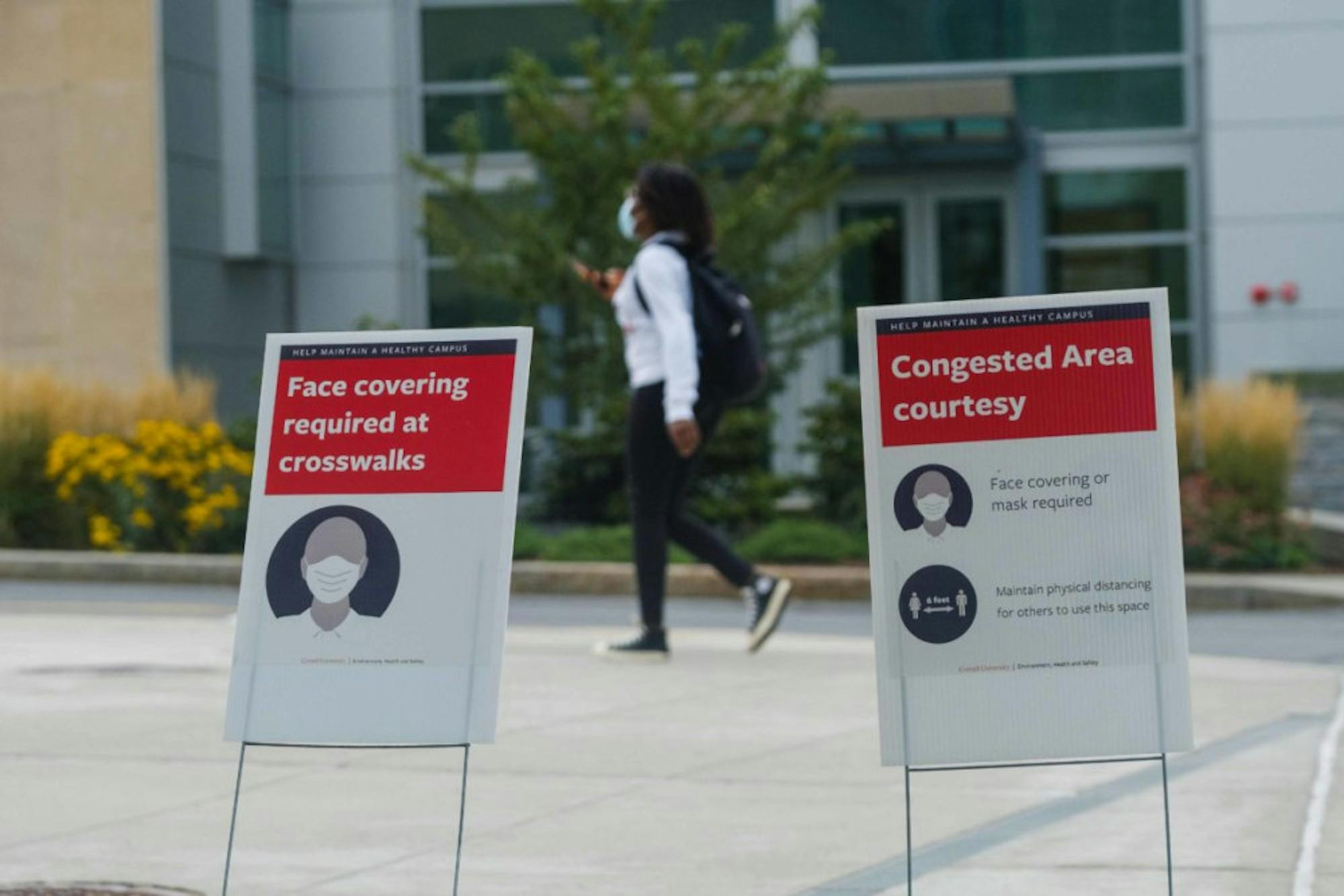 A student walks on campus on the first day of classes, Sept. 2.