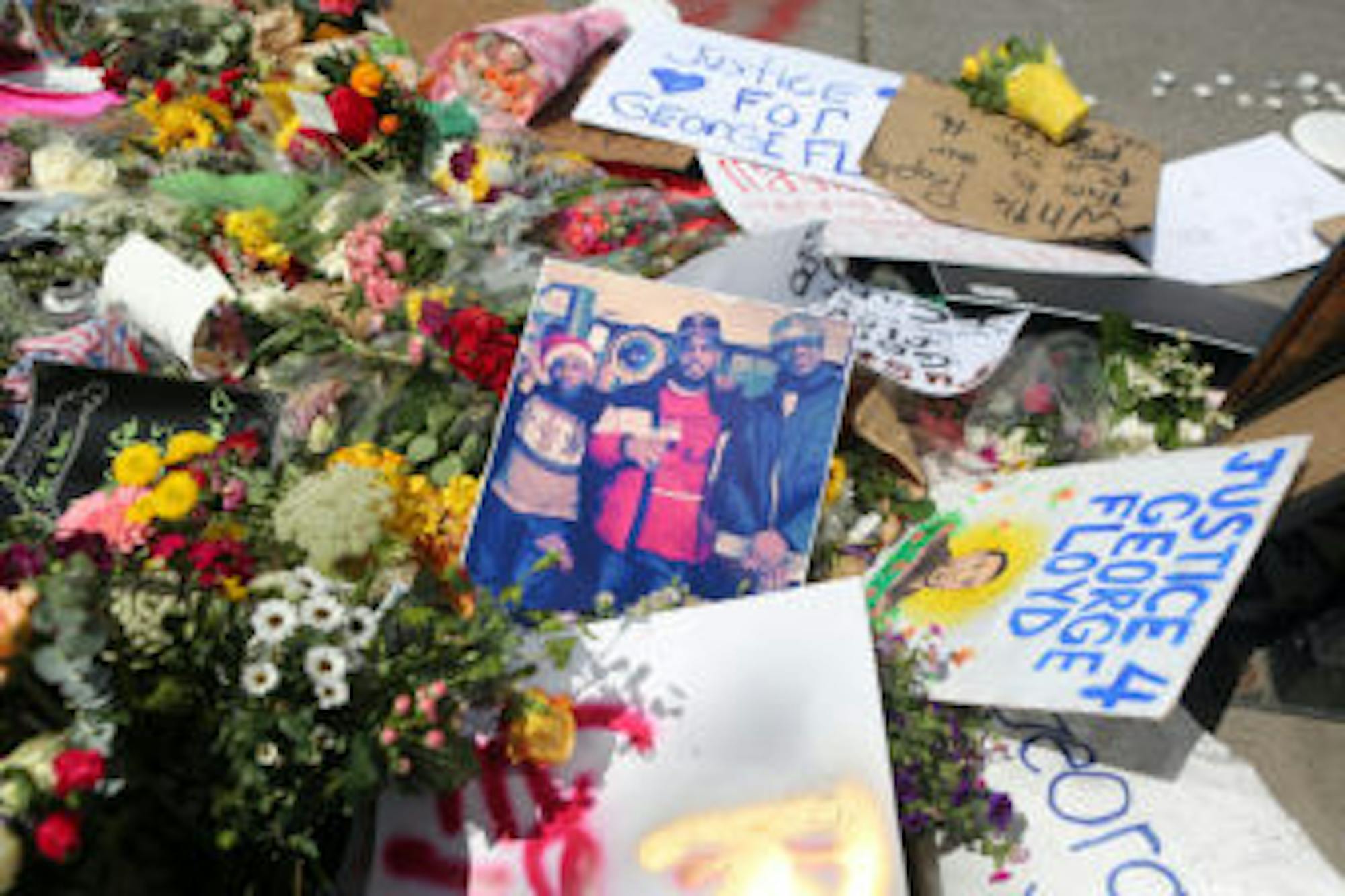 A makeshift memorial to George Floyd in Minneapolis on May 28, near where Floyd was taken into police custody.
