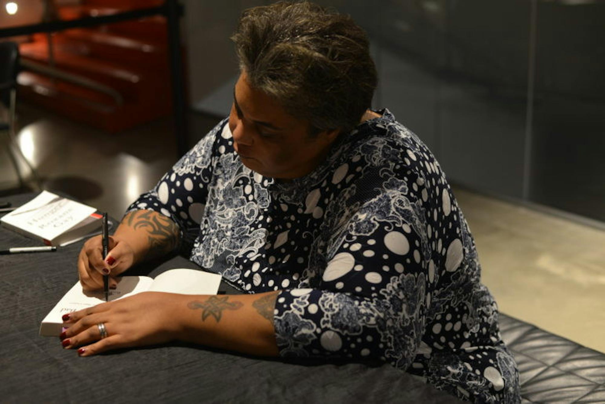 The morning tweet from Roxane Gay, pictured here at an event in California in 2018, racked up more than 500 likes and earned some replies from hopeful Cornellians.