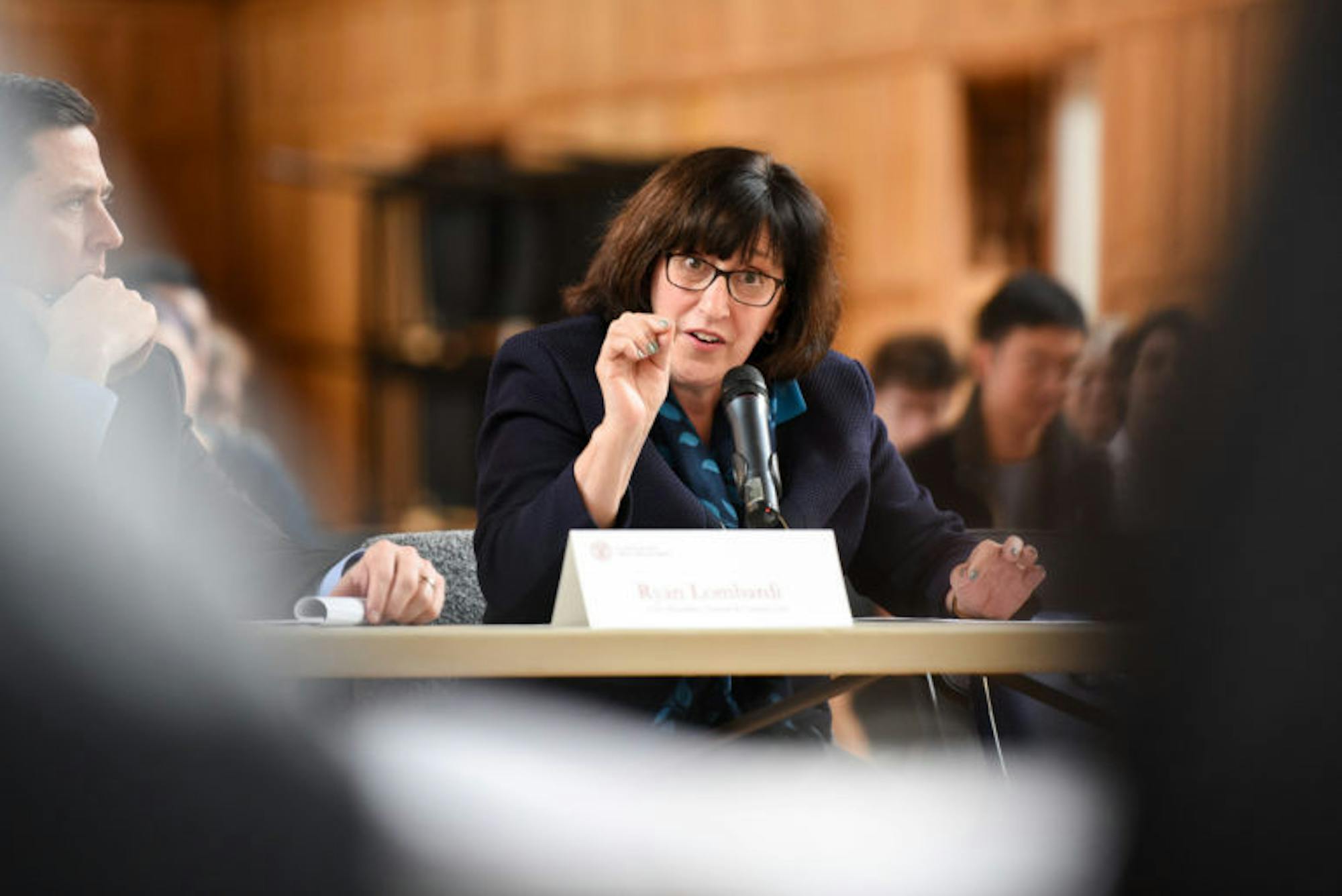 On Thursday, President Martha E. Pollack spoke to the Student Assembly about the recent college admissions scandal and addressed ongoing concerns regarding mental health and diversity. (Boris Tsang / Sun Photography Editor)