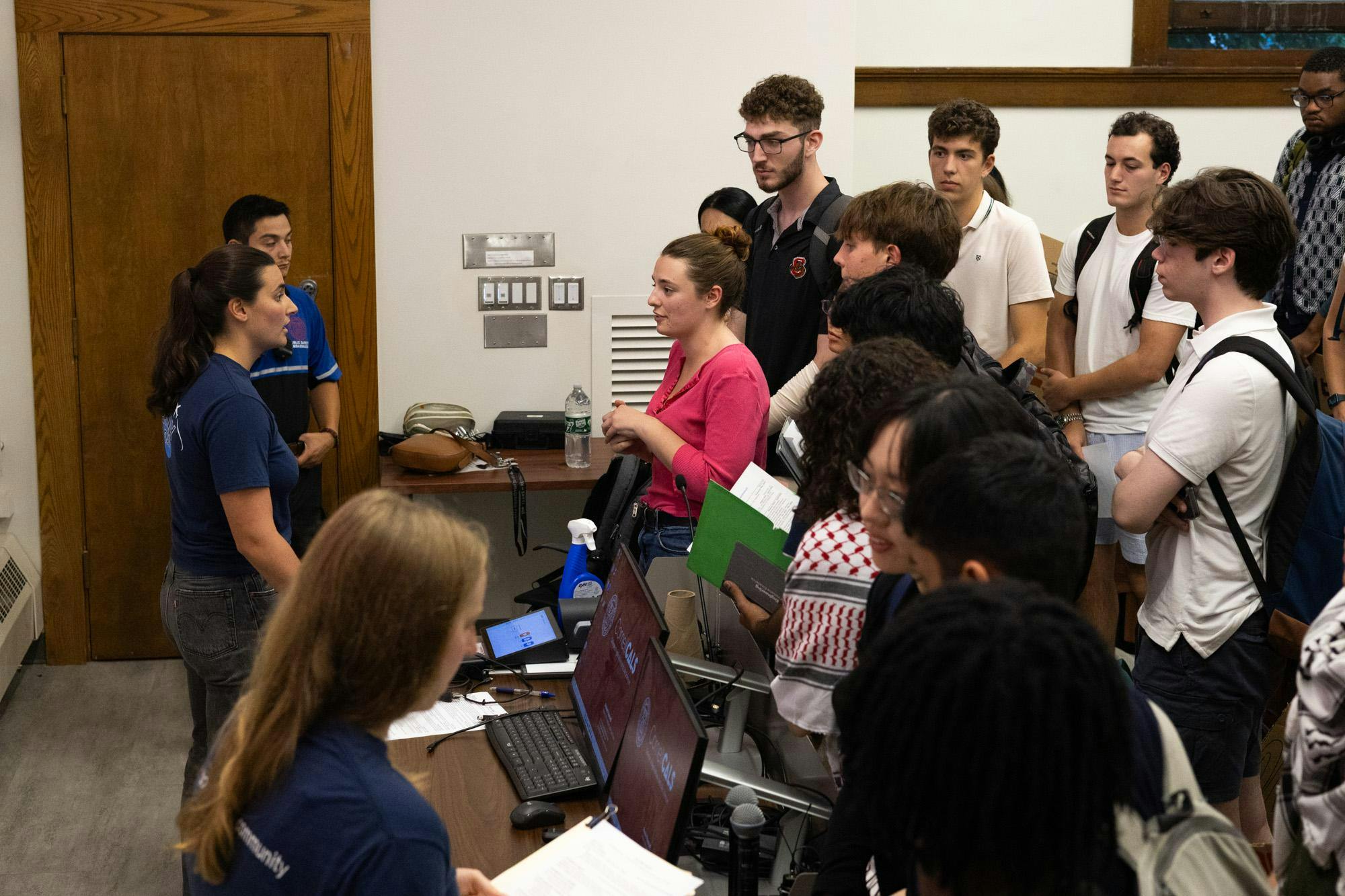 Protestors Confront GE Aerospace Representatives
