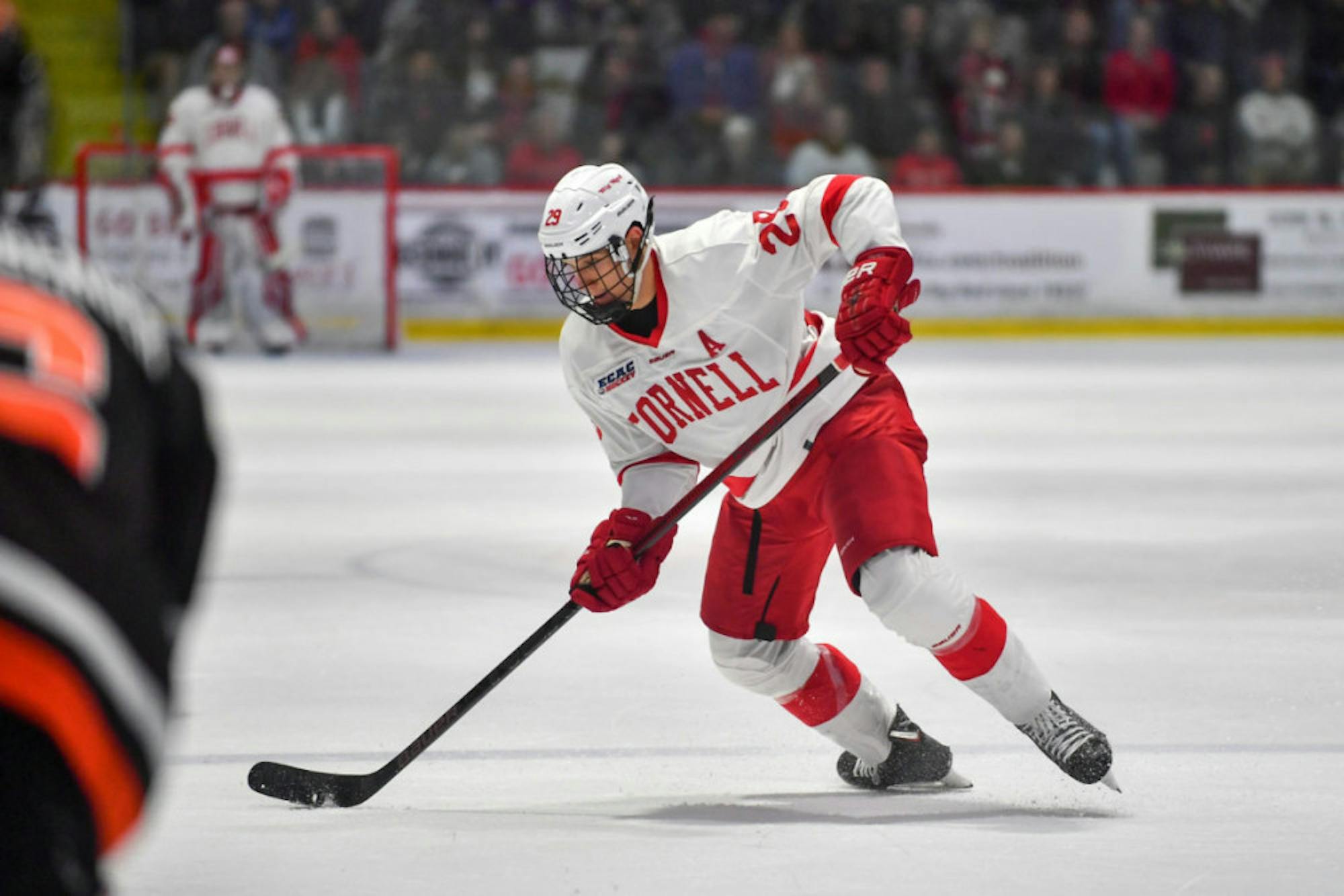 Senior defenseman and alternate captain Alec McCrea was the hero in last season's thriller against Harvard at Lynah Rink.
