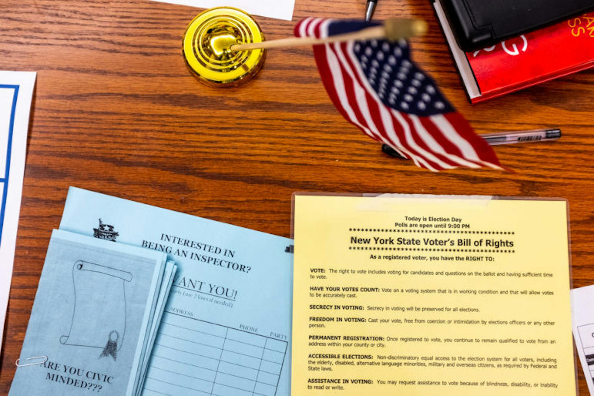 The New York State Voter's Bill of Rights greets voters at St. Luke Lutheran Church, one of five off-campus polling locations near Cornell. (Michael Wenye Li / Sun Photography Editor)