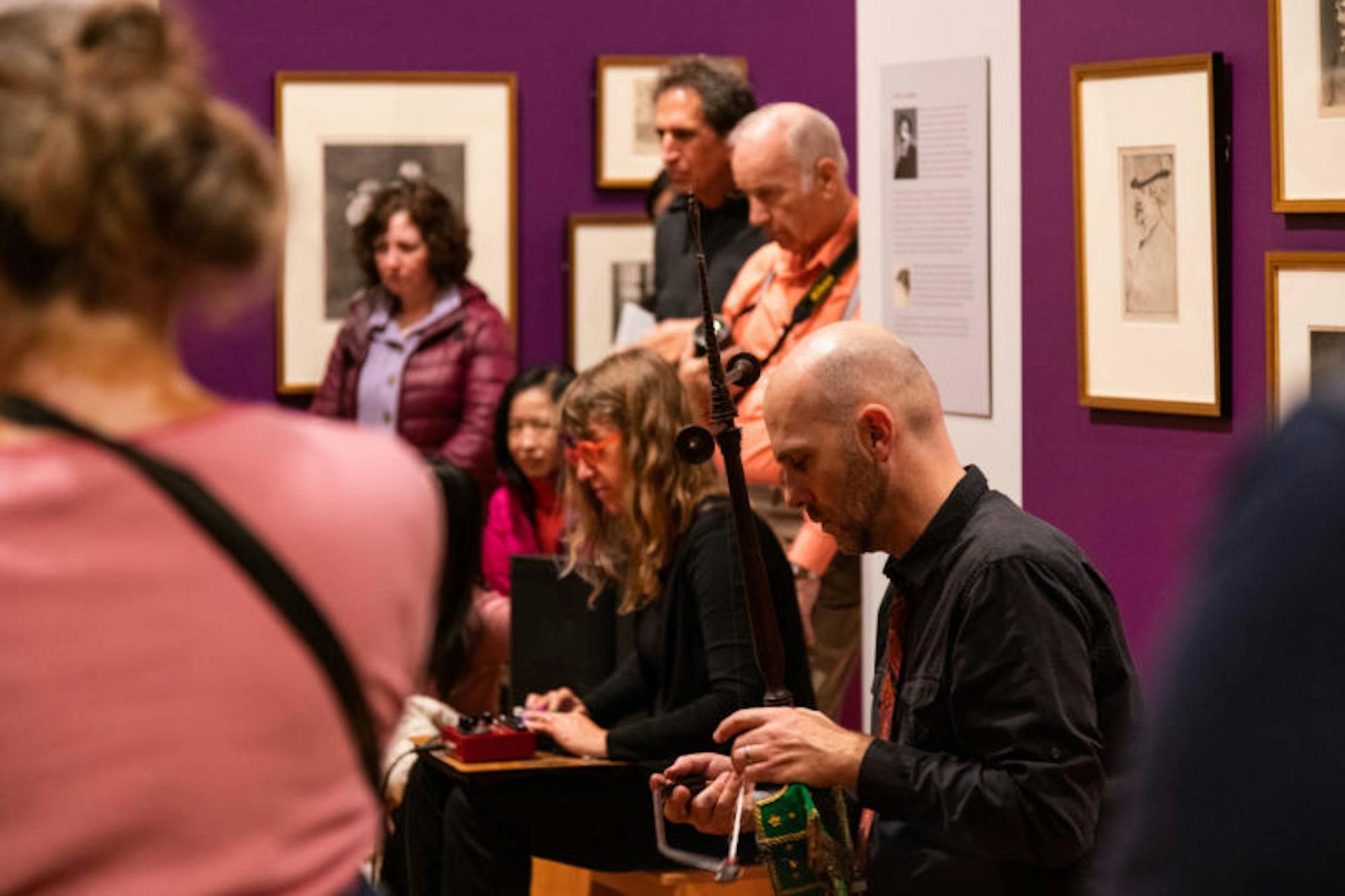 Johnson Museum attendants enjoy a performance by Cornell Avant Garde Ensemble and Luciano Chessa at the New Instruments of the Future Past event on Saturday. (Jose Covarrubias / Sun Staff Photographer)