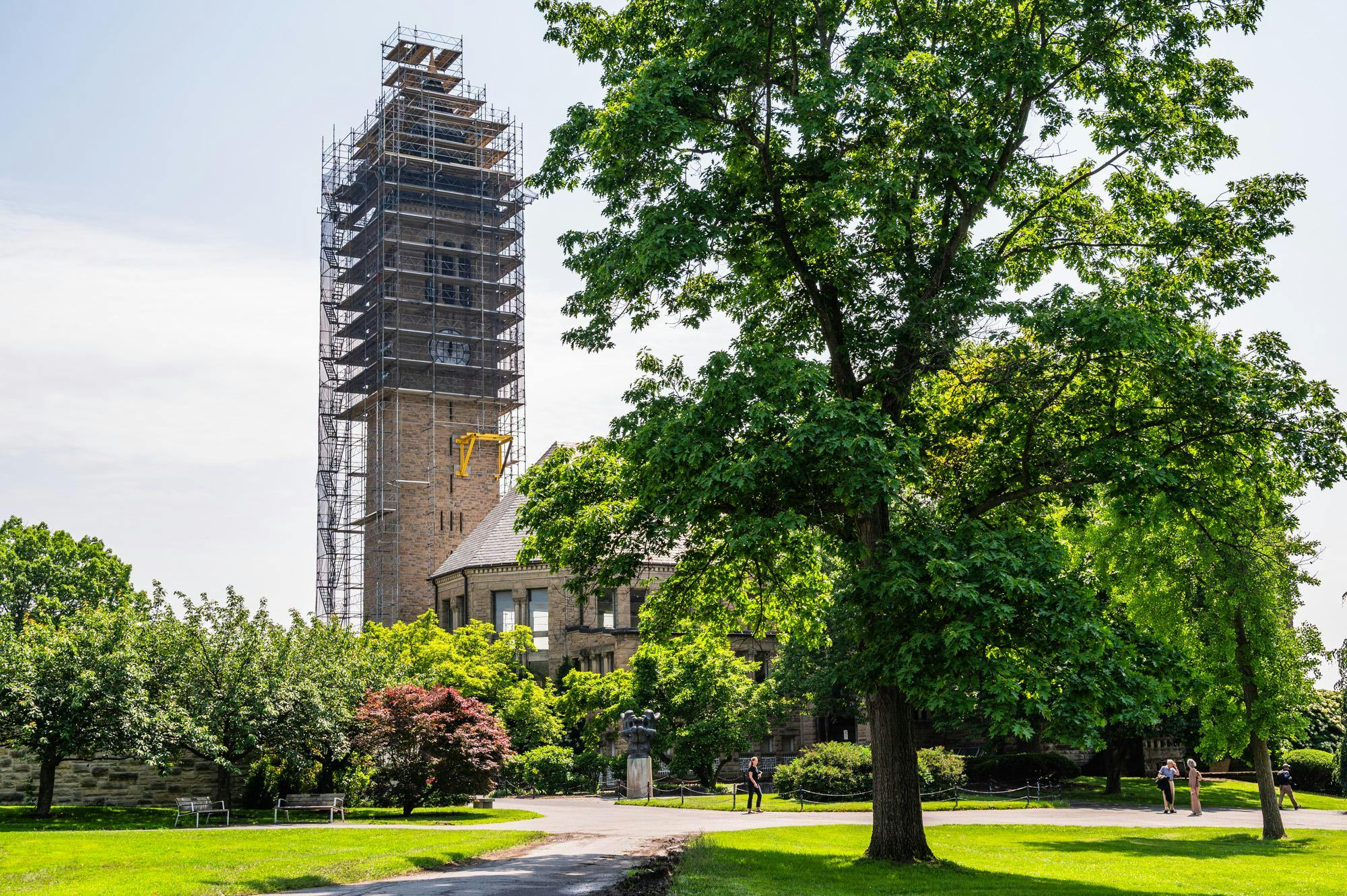 McGraw Tower To Be Completed by August, Admin Says Special Lead Roof, Weather Caused Delay 