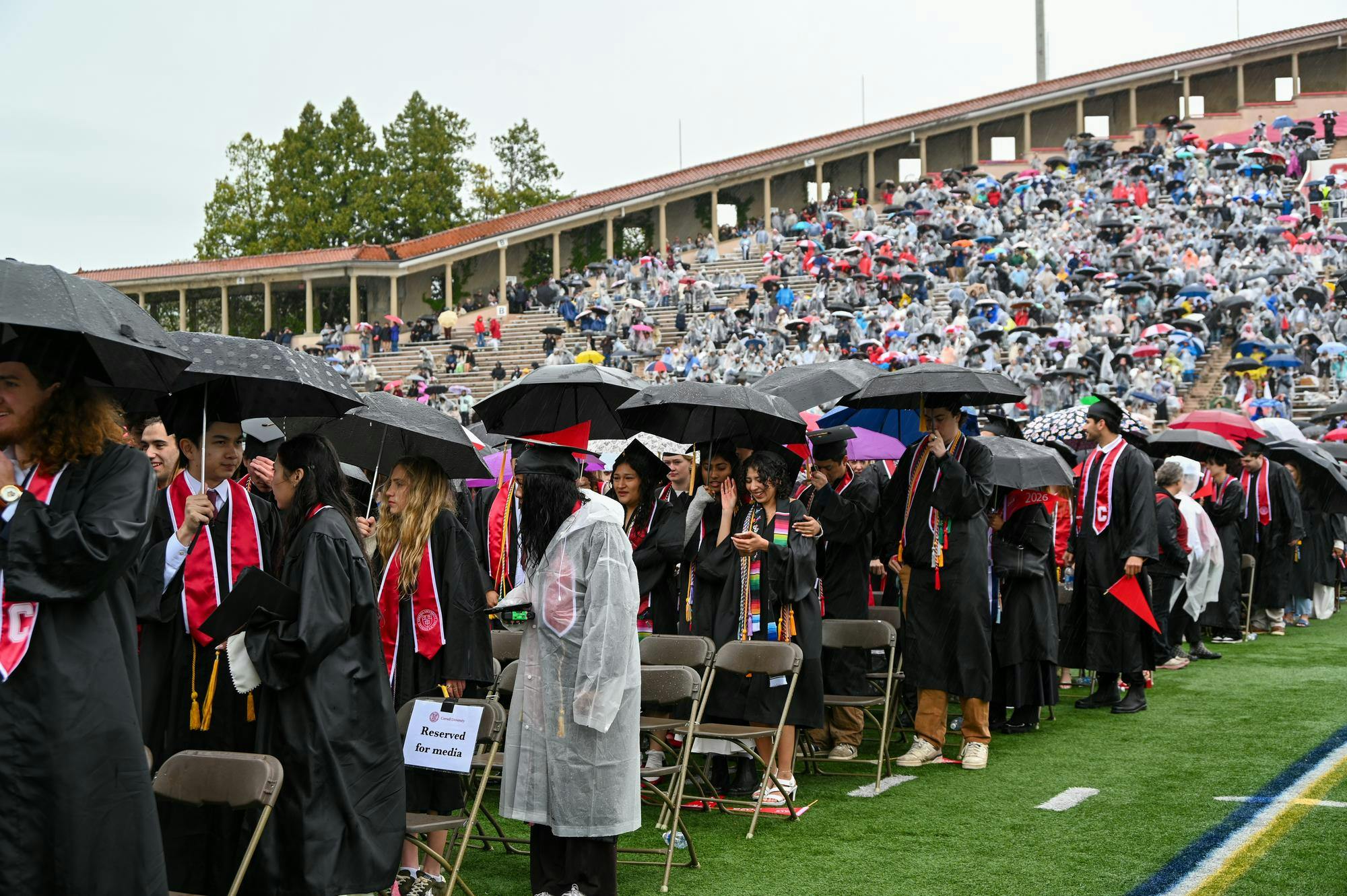 Students Stand for The National Anthem at Graduation 20226