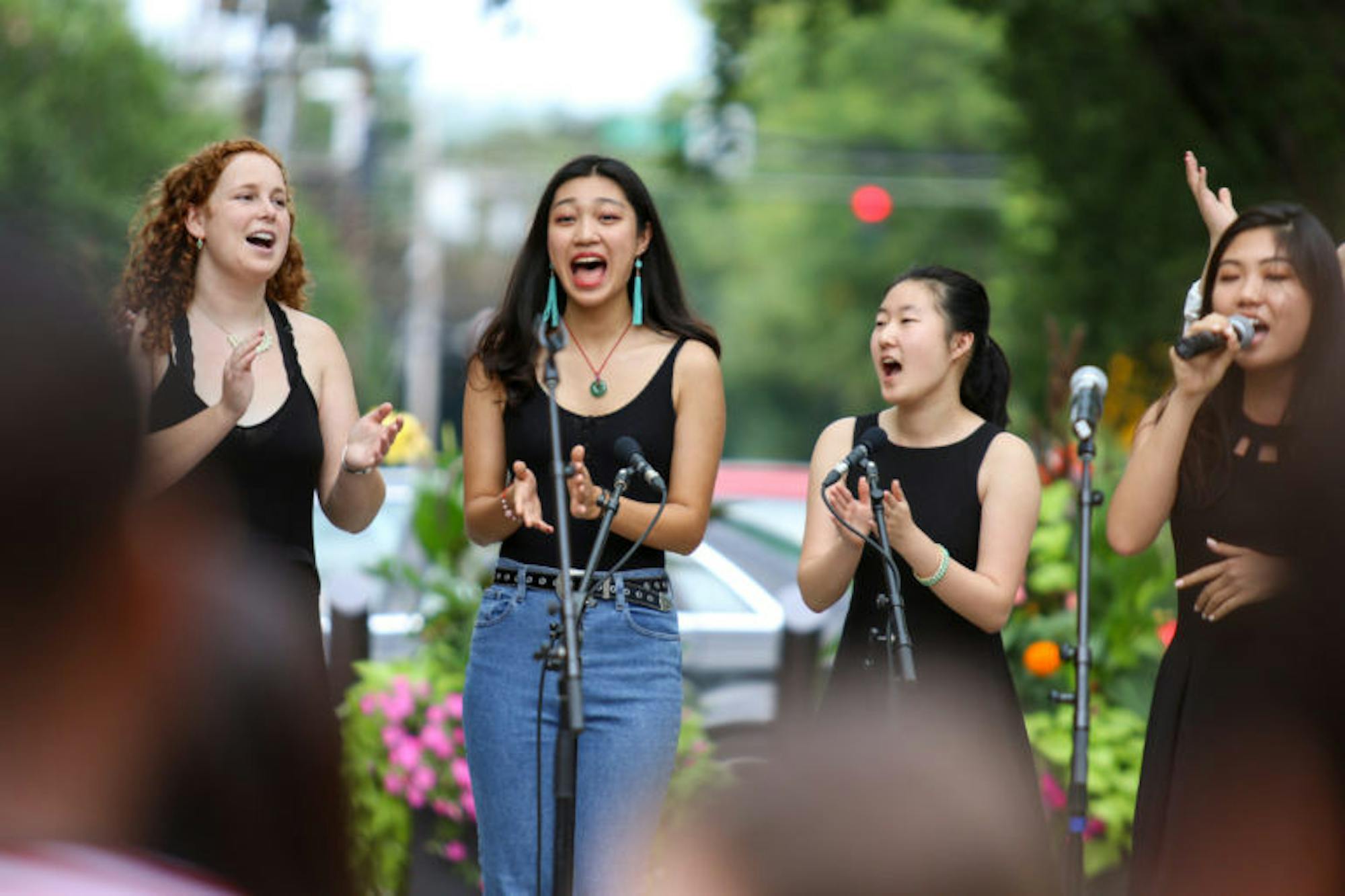 After Eight A Cappella performs at C.U. Downtown. More than ten student groups took to the stage over the course of the afternoon.