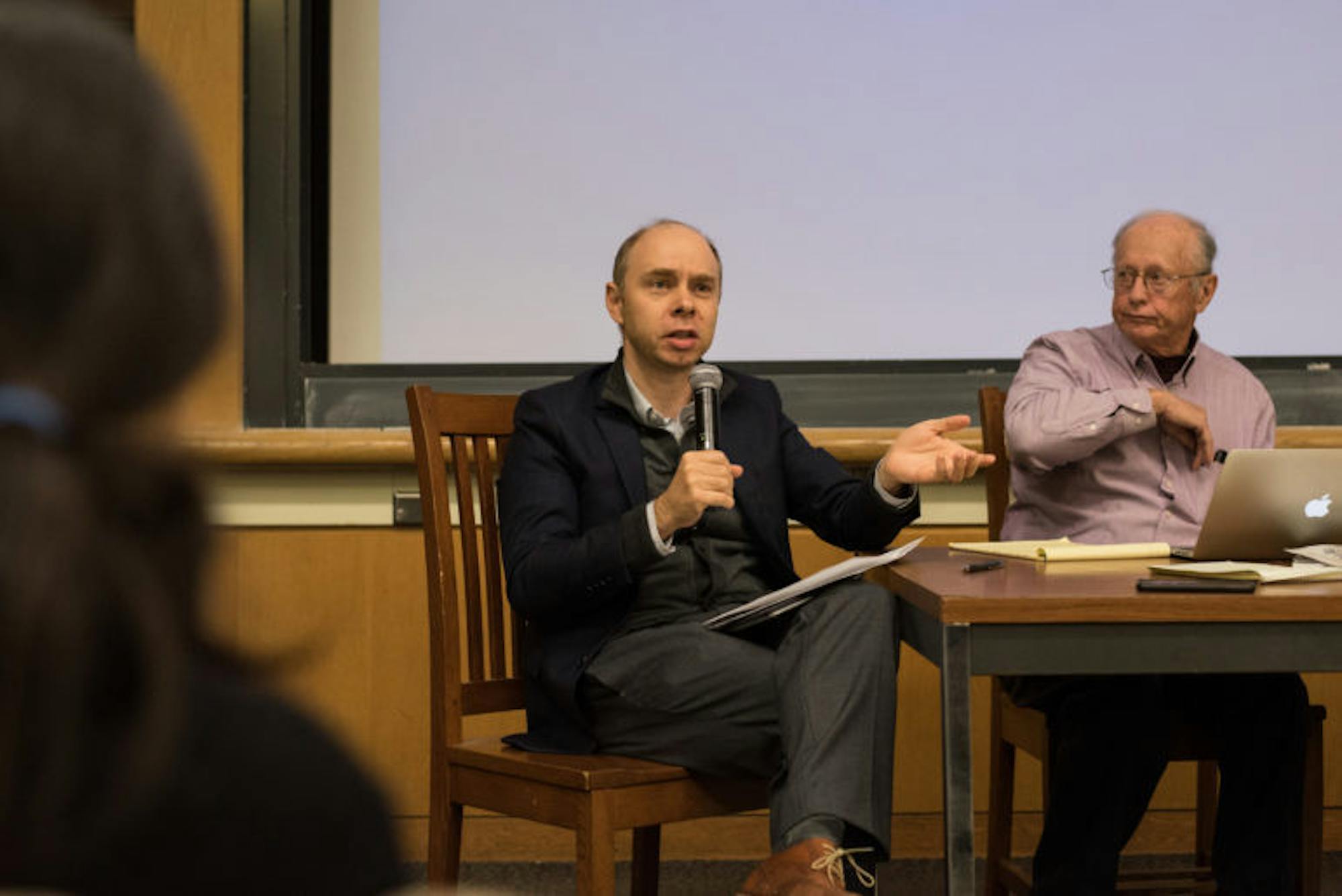 Prof. Jeremy Wallace, government, was one of three professors who hosted a discussion on the detainment of Muslim Uyghurs in Xinjiang, China on Monday. (Alice Song / Sun Staff Photographer)