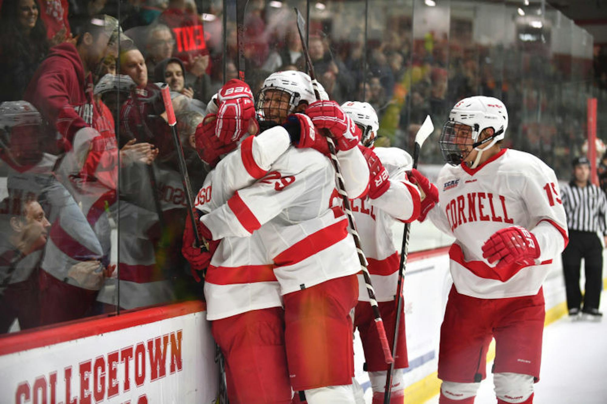 With less than ten minutes to play, sophomore forward Cam Donaldson scored a goal to put Cornell up 4-1 over Princeton on Saturday. (Ben Parker / Sun Assistant Photography Editor)