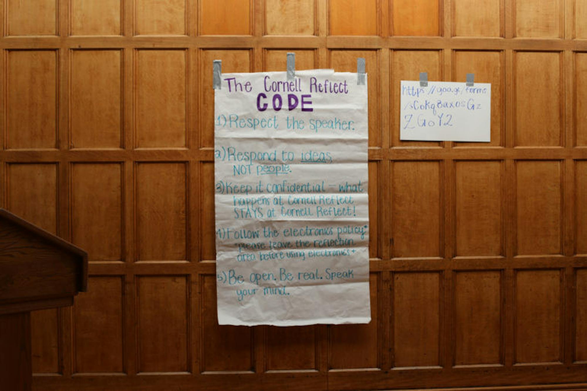 Cornell Reflect, a new program initiated by undergraduates, aim to provide students with a space where they can speak openly and honestly with each other. (Katie Sims/Sun Staff Photographer)