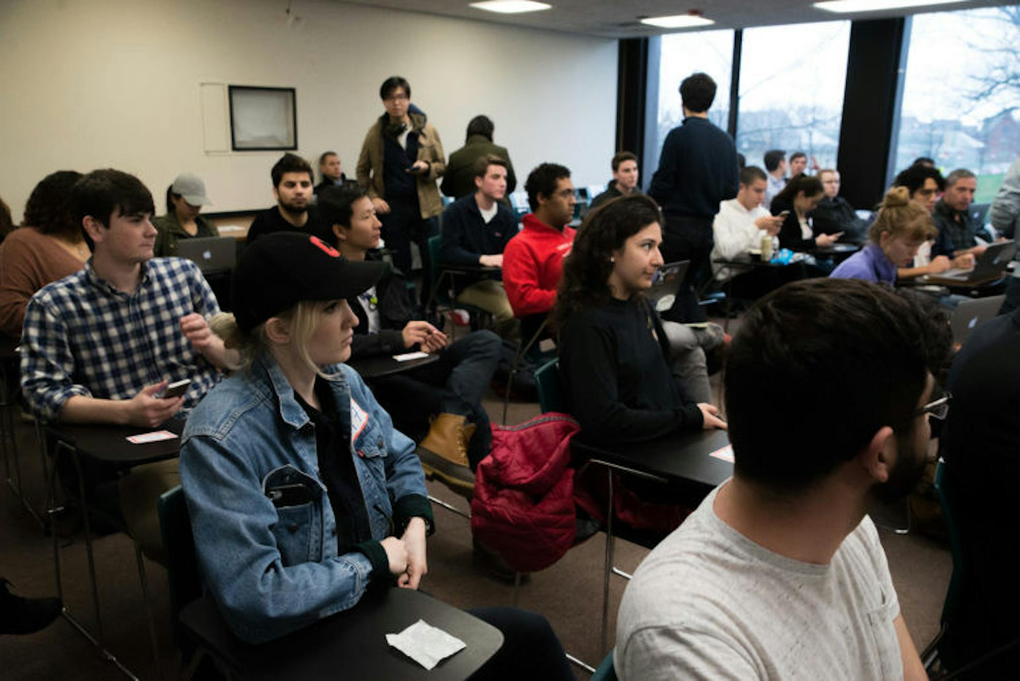 About 60 students watched the public hearing from 202 Uris Hall, but the stream was plagued with poor audio quality for the first hour or so.