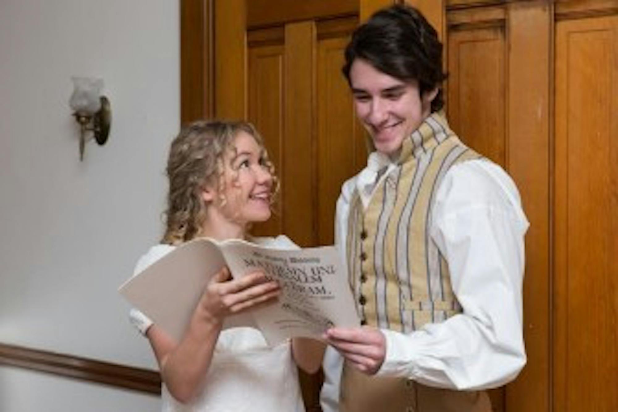 Sandrinne Edstrom as Thomasina Coverly and Cam Wenrich as Septimus Hodge.