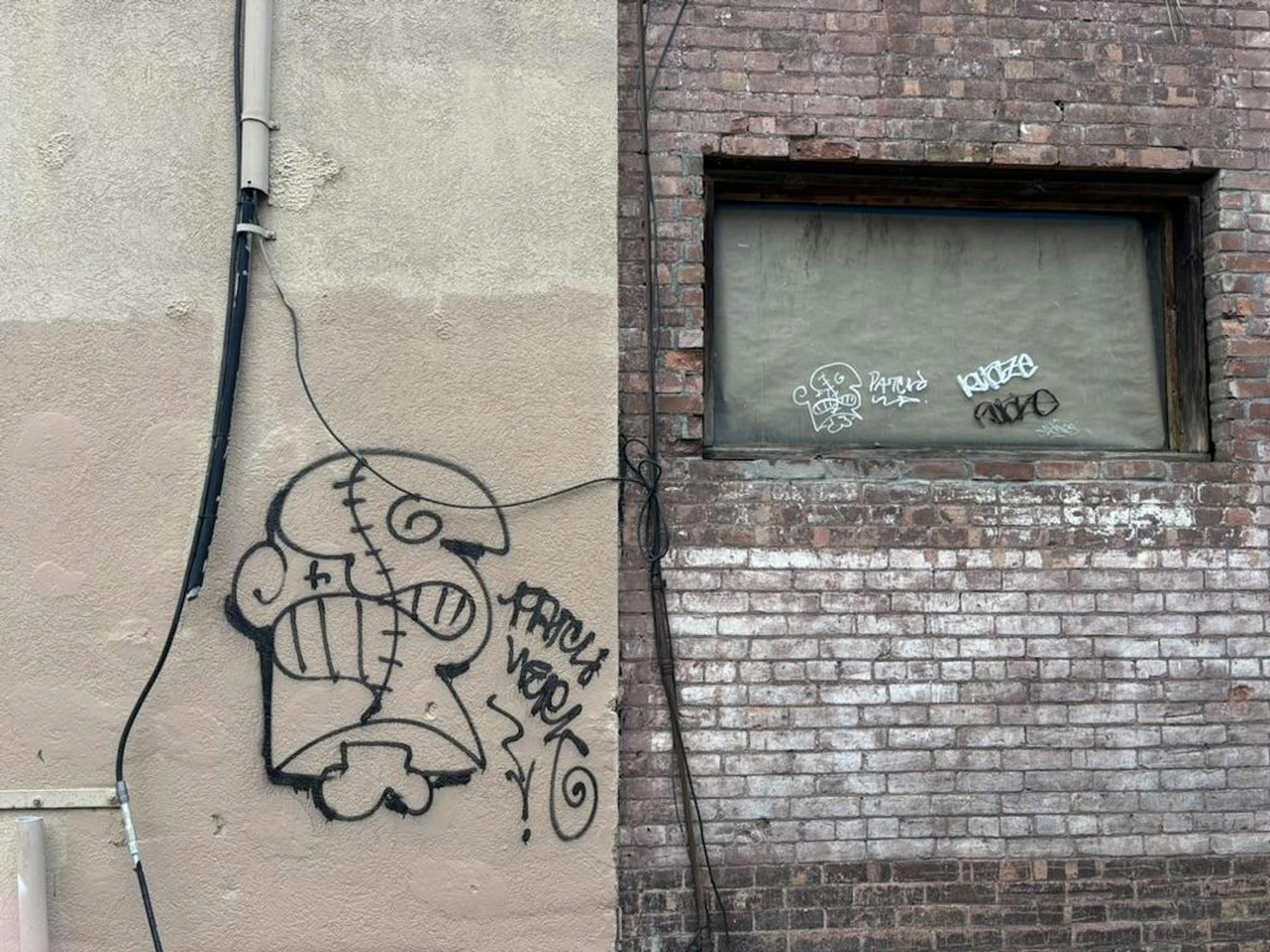 Photo of the tag twice on half-split between brick and cement.jpeg