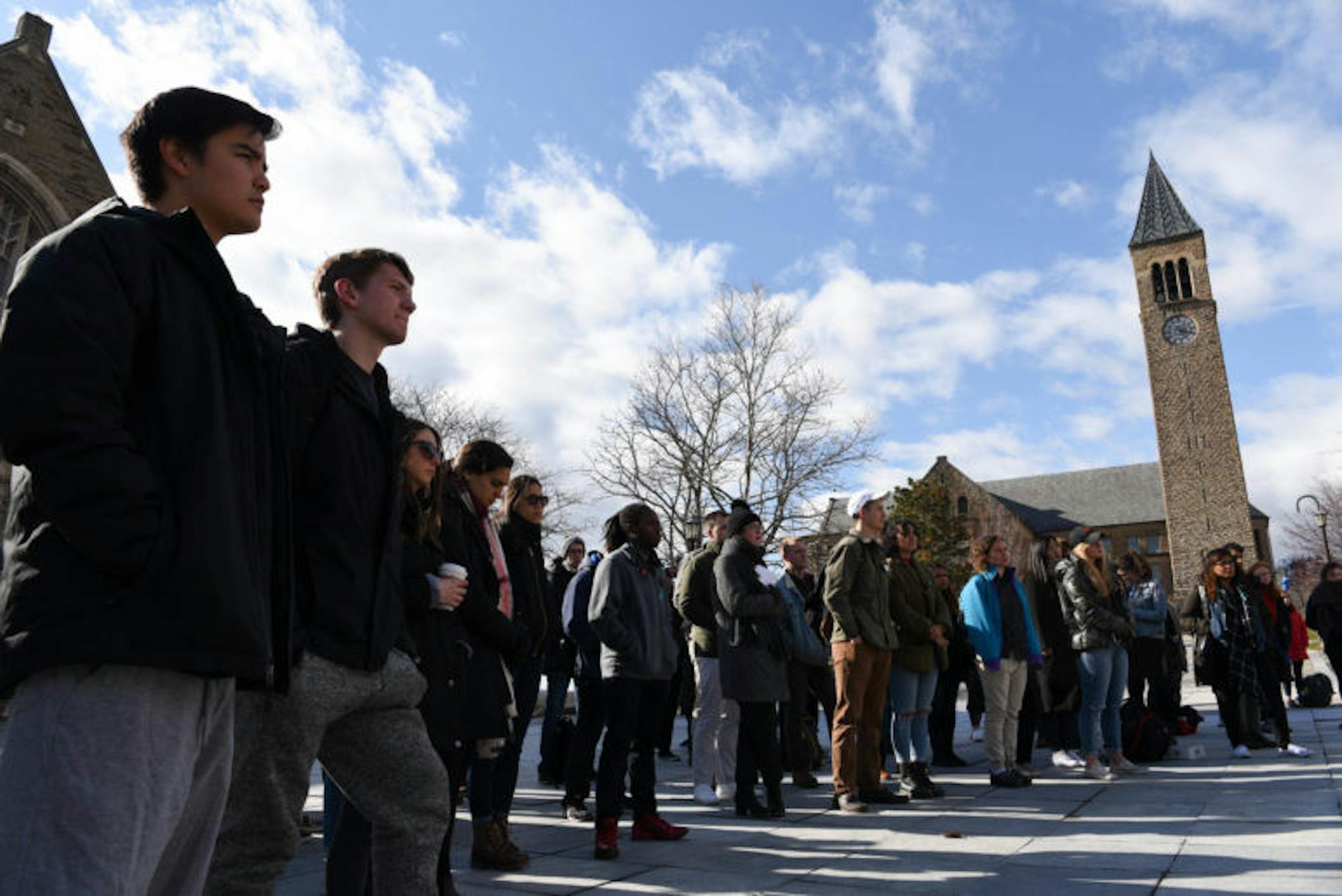 Students held a demonstration at Ho Plaza on Friday as part of Sexual Assault Awareness Week.