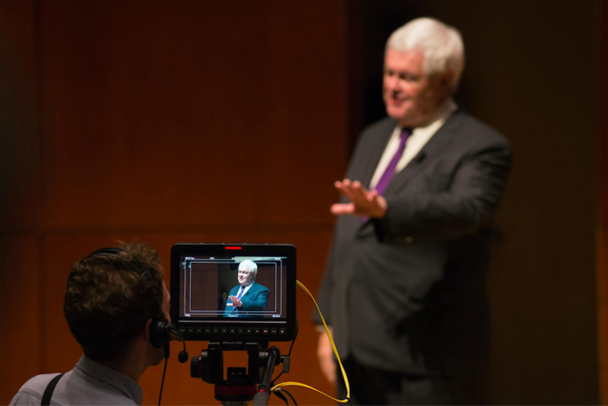 The lecture went interrupted, surprising many who expected jeering and disruptive protests.