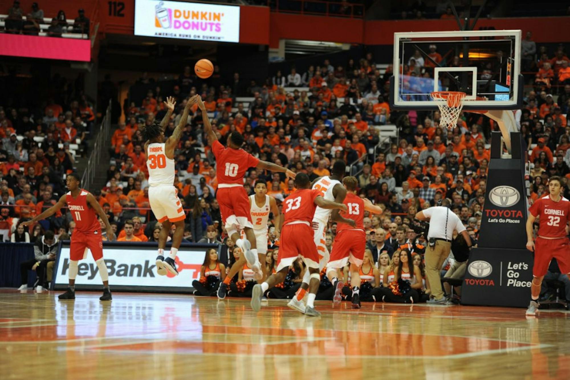 The dreaded 2-3 zone from Syracuse gave Cornell all it could handle in a 77-45 loss for the Red.