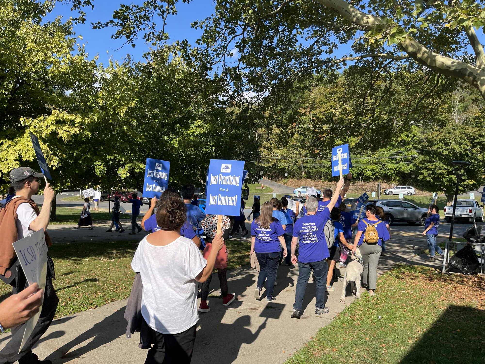 Ithaca Central School District Teachers Practice Picketing As Negotiations Loom