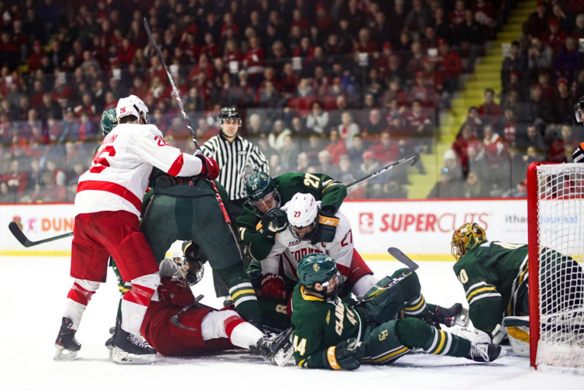 Cornell and Clarkson combined for 87 total penalty minutes in the physical game.